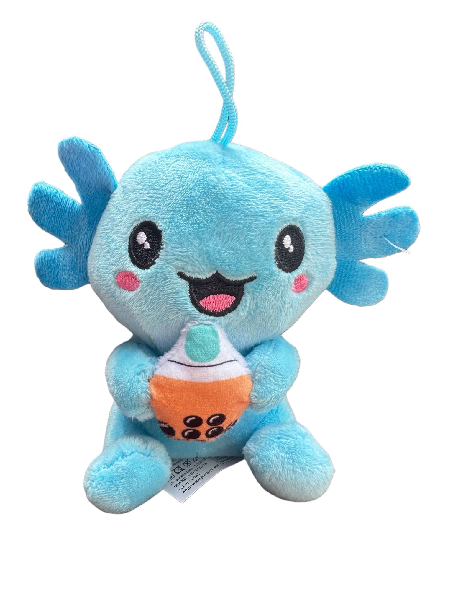 soma Kuscheltier Axolotl Kuscheltier Echse Molch Figur Plüsch 12 cm blau Bubble Tea (Set, 1-St., Geschenk-Set), Axolotl Plüschtier Kuscheltier 12 cm Figur Plüschtier