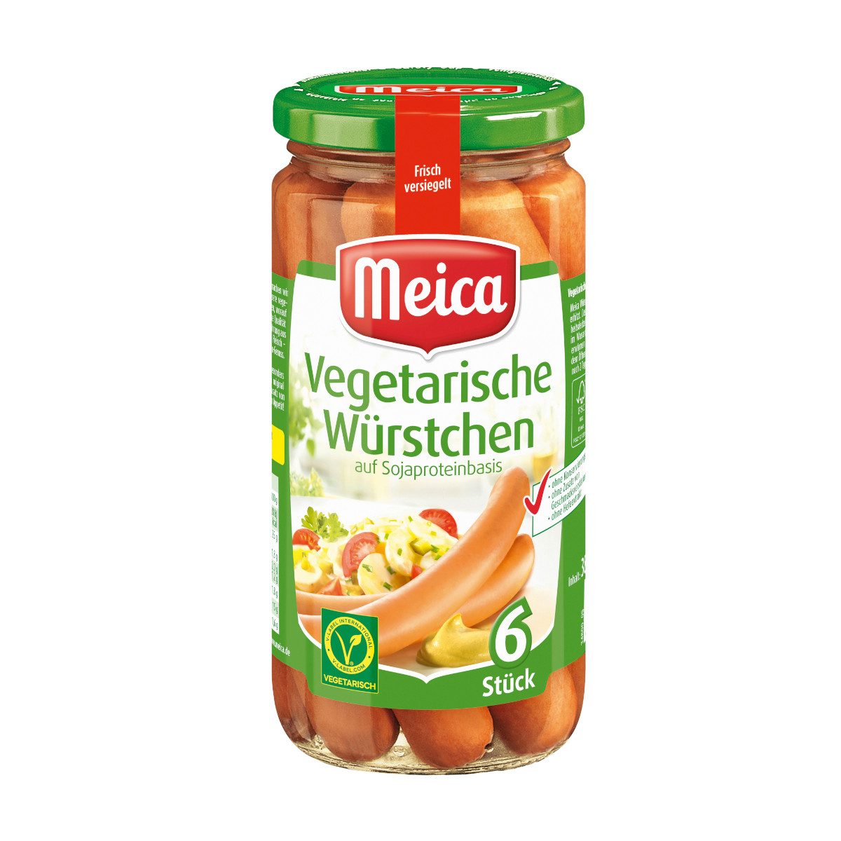 Meica Wurstkonserve, Meica 6 Vegetarische Würstchen fleischfreie Alternative 200g