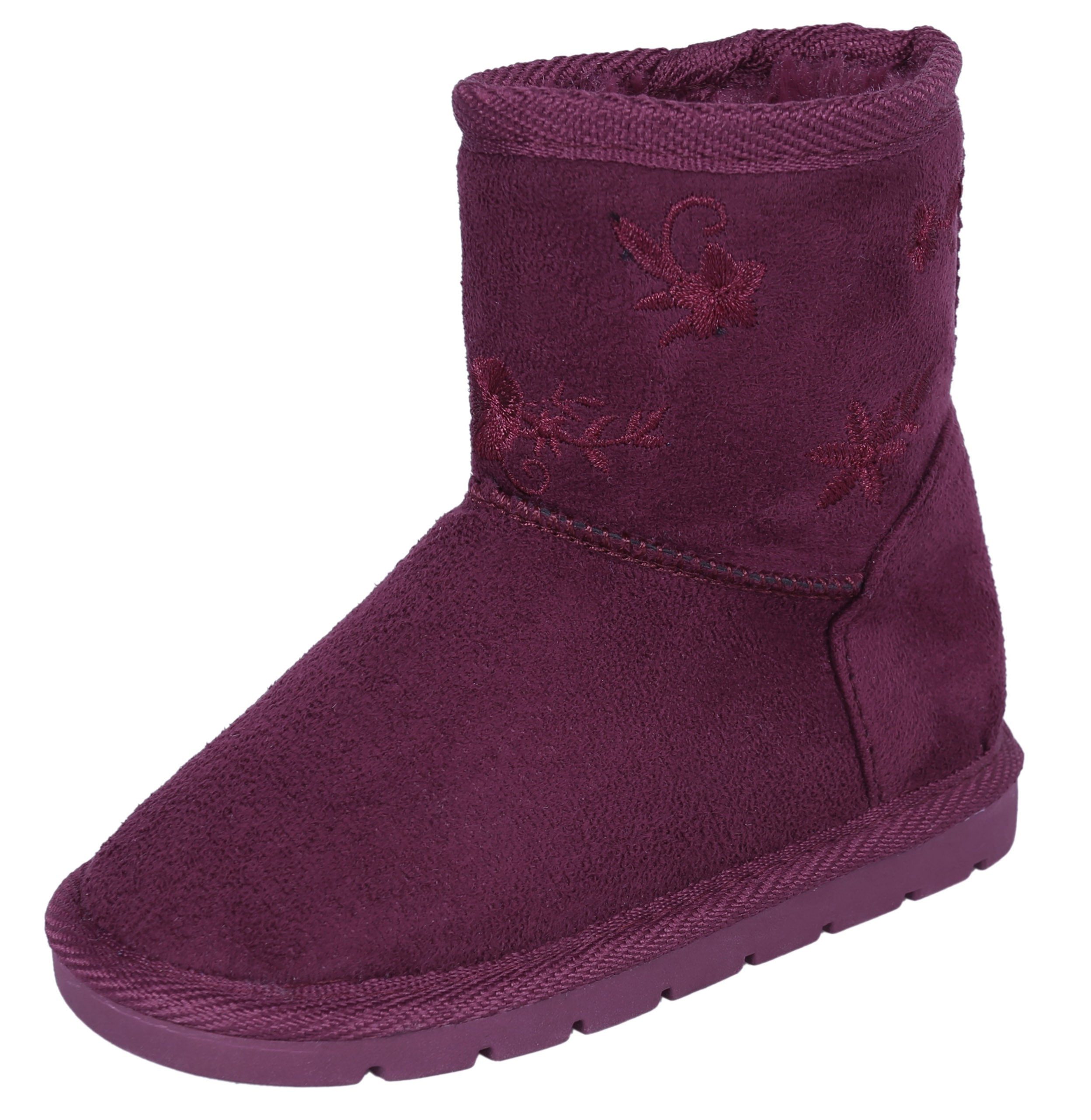 Sarcia.eu Dunkelrote Winterstiefel/Eskimoschuhe mit Blumen 28 EU Stiefel