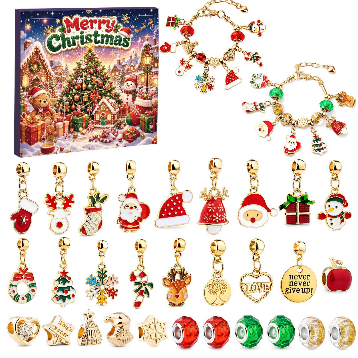 Bomiclss DIY-Adventskalender 31-Tage Schmuck Adventskalender- Weihnachtskalender