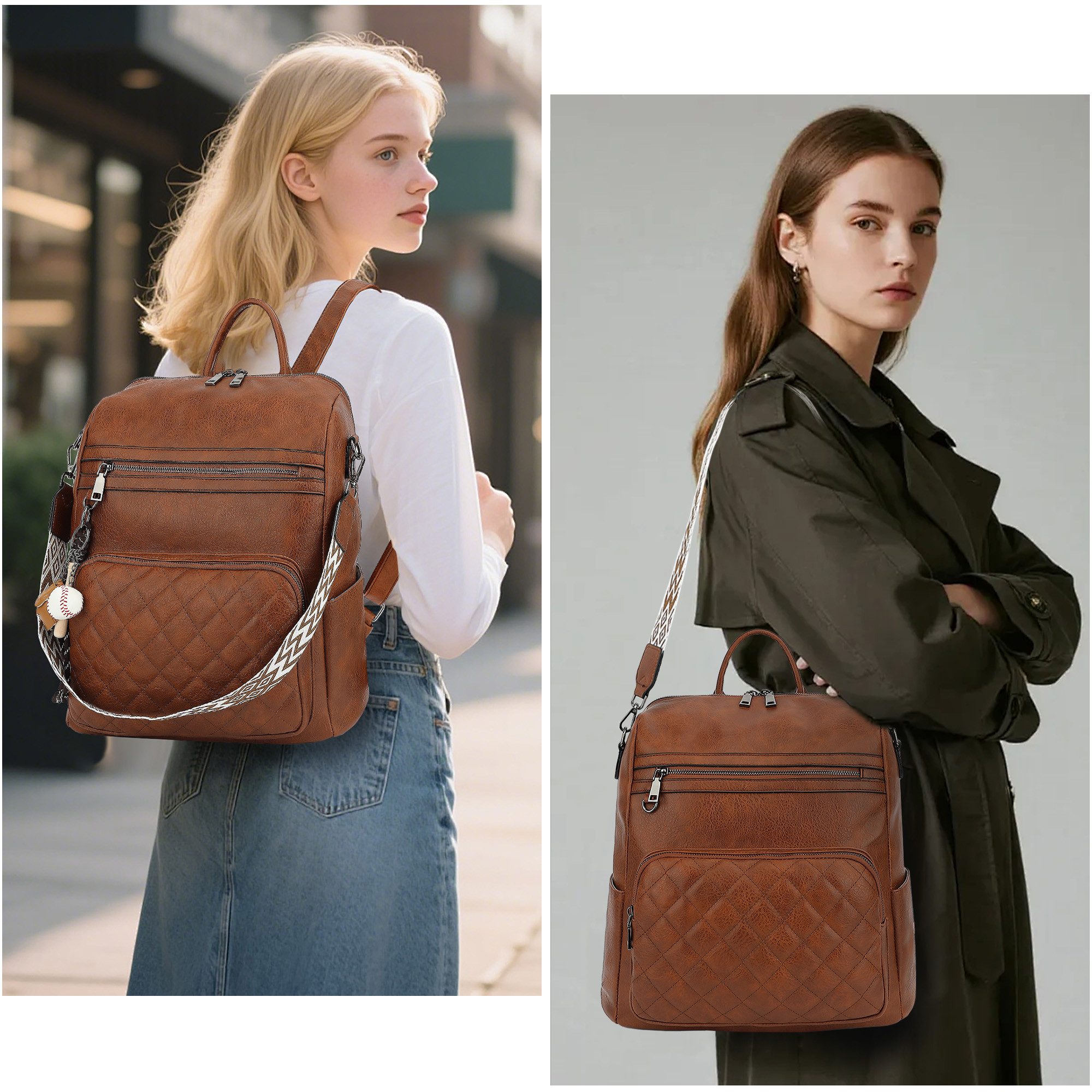 TAN.TOMI Cityrucksack Damen Rucksack Wasserdicht Anti-Diebstahl PU Mode Rei günstig online kaufen