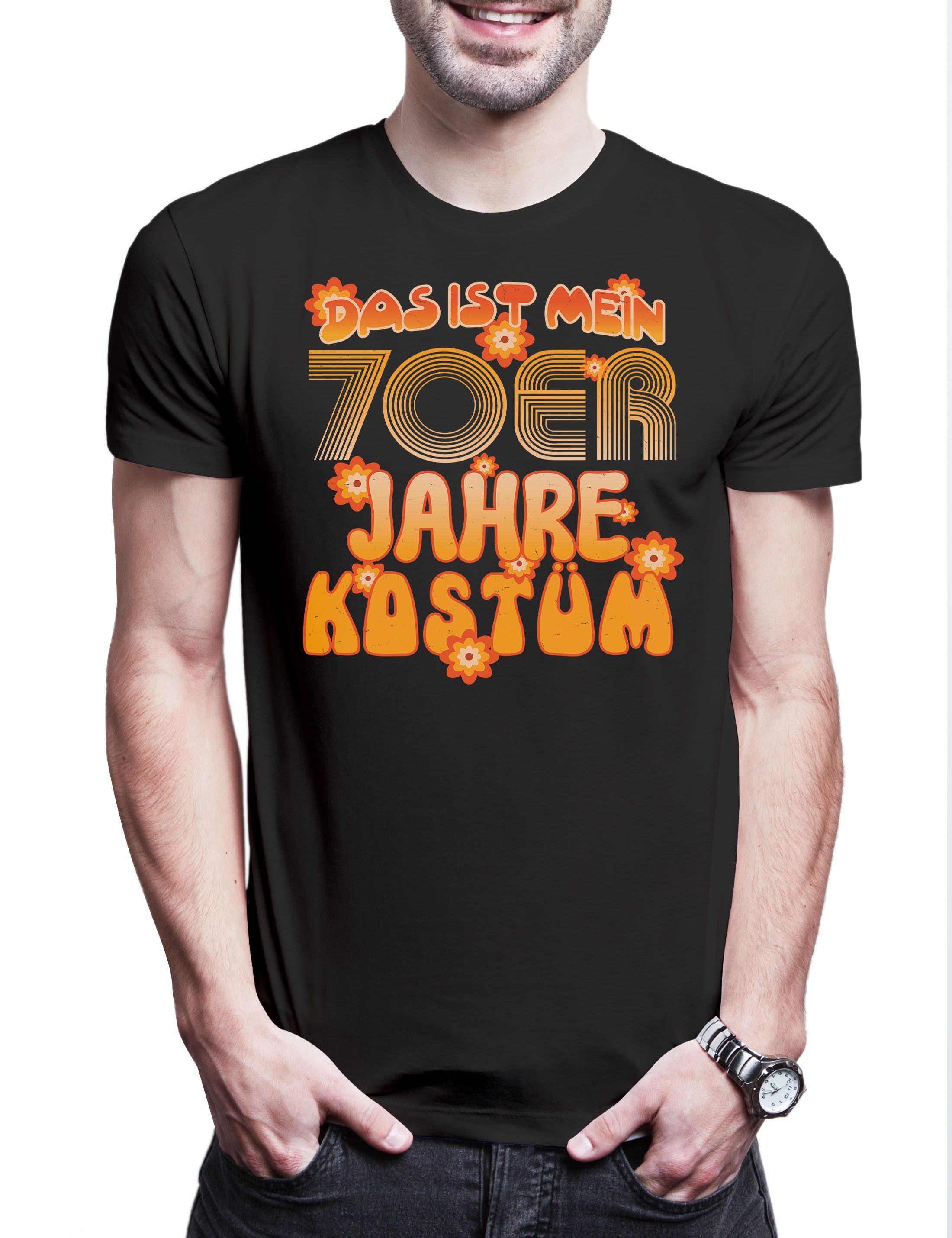 Urban Backwoods Print-Shirt Das ist mein 70er Jahre Kostüm Herren T-Shirt Siebziger Hippie (1-tlg) Fasching Karneval Logo Verkleidung Fastnacht