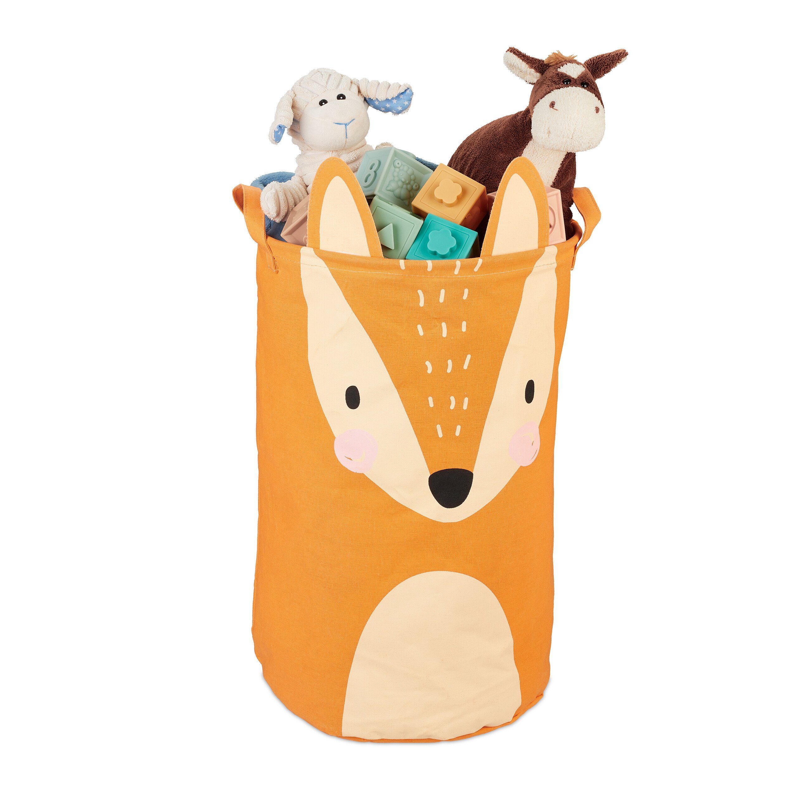 relaxdays Aufbewahrungskorb Kinder Aufbewahrungskorb mit Fuchsmotiv günstig online kaufen