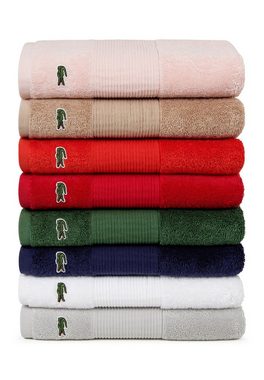 Lacoste Handtücher L LE CROCO (2tlg), (2-St), mit Label-Applikationen