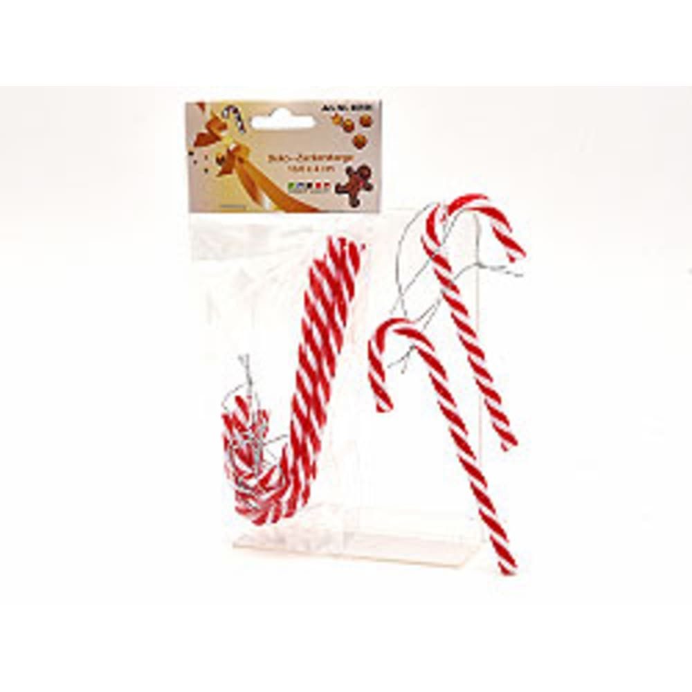 HundB Christbaumschmuck 5 Deko Zuckerstangen ROT-WEIß zum Anhängen, 13,6 x 4 cm (5-tlg), Zuckerstangen Dekoration Anhänger Weihnachtsdeko Ornament Rot-Weiß