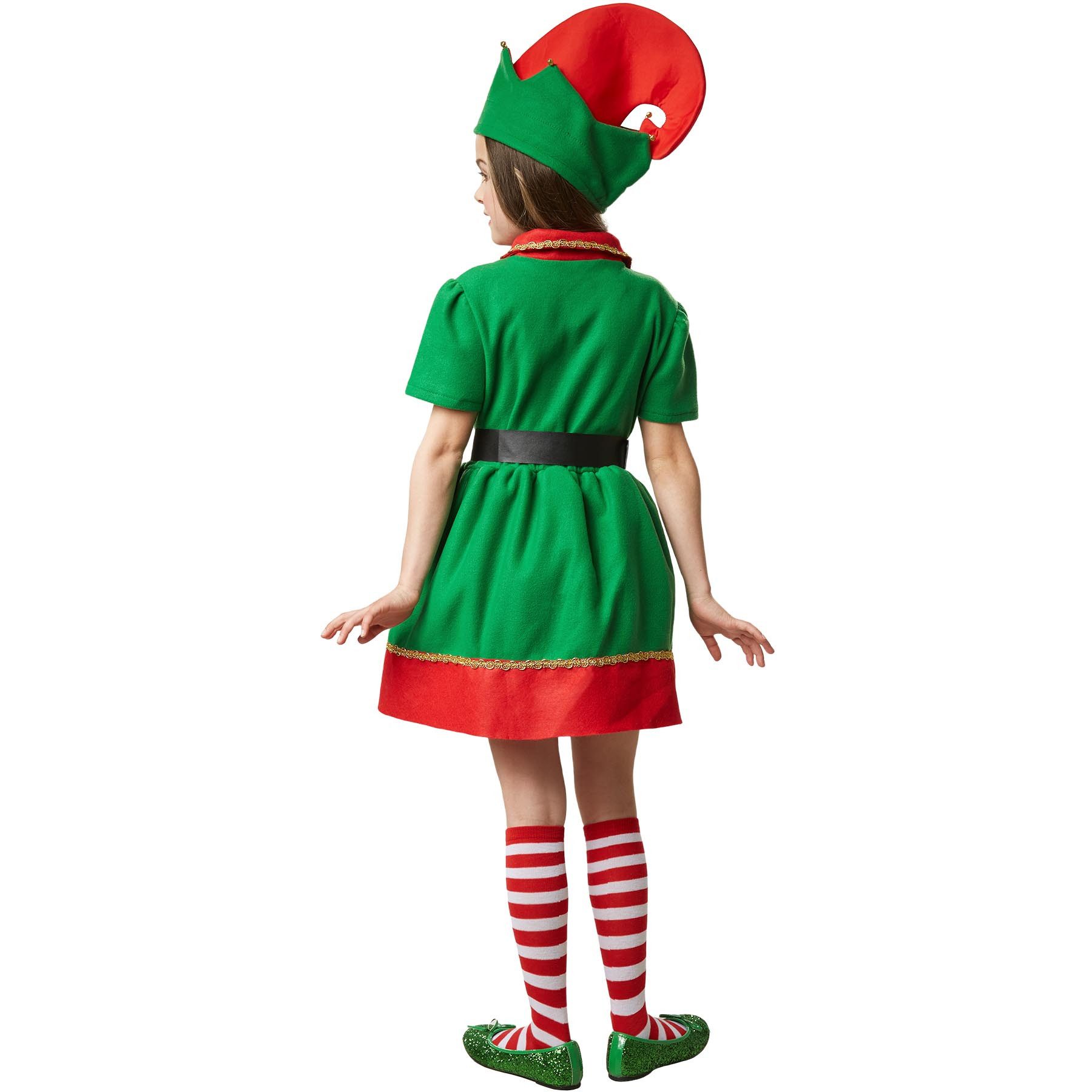 dressforfun Angel Costume, Girl's Costume, Busy Elf, Christmas Costume in Red and Green