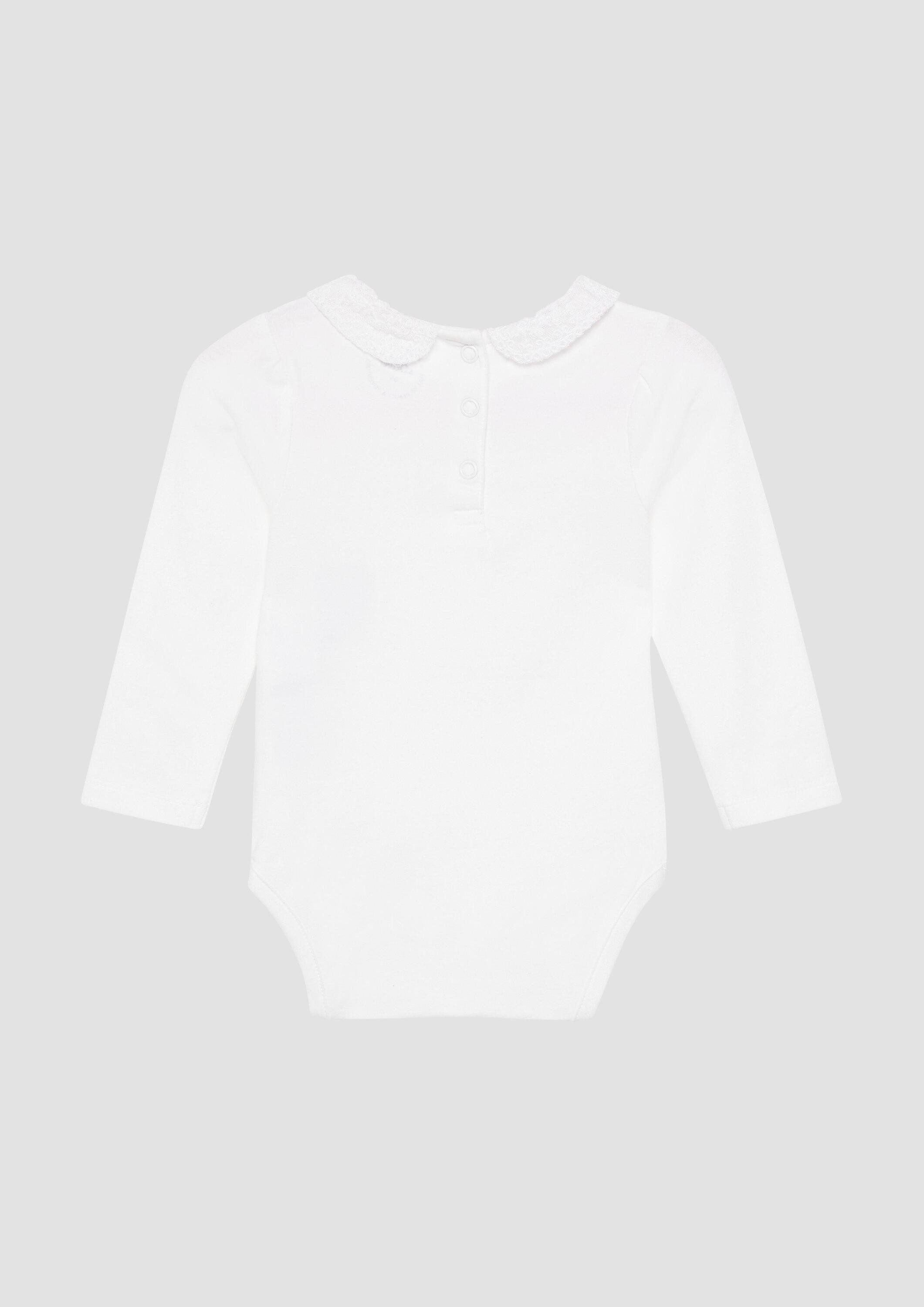 s.Oliver Shirtbody T-Shirt Body Festlicher Body mit Bubikragen aus Spitze