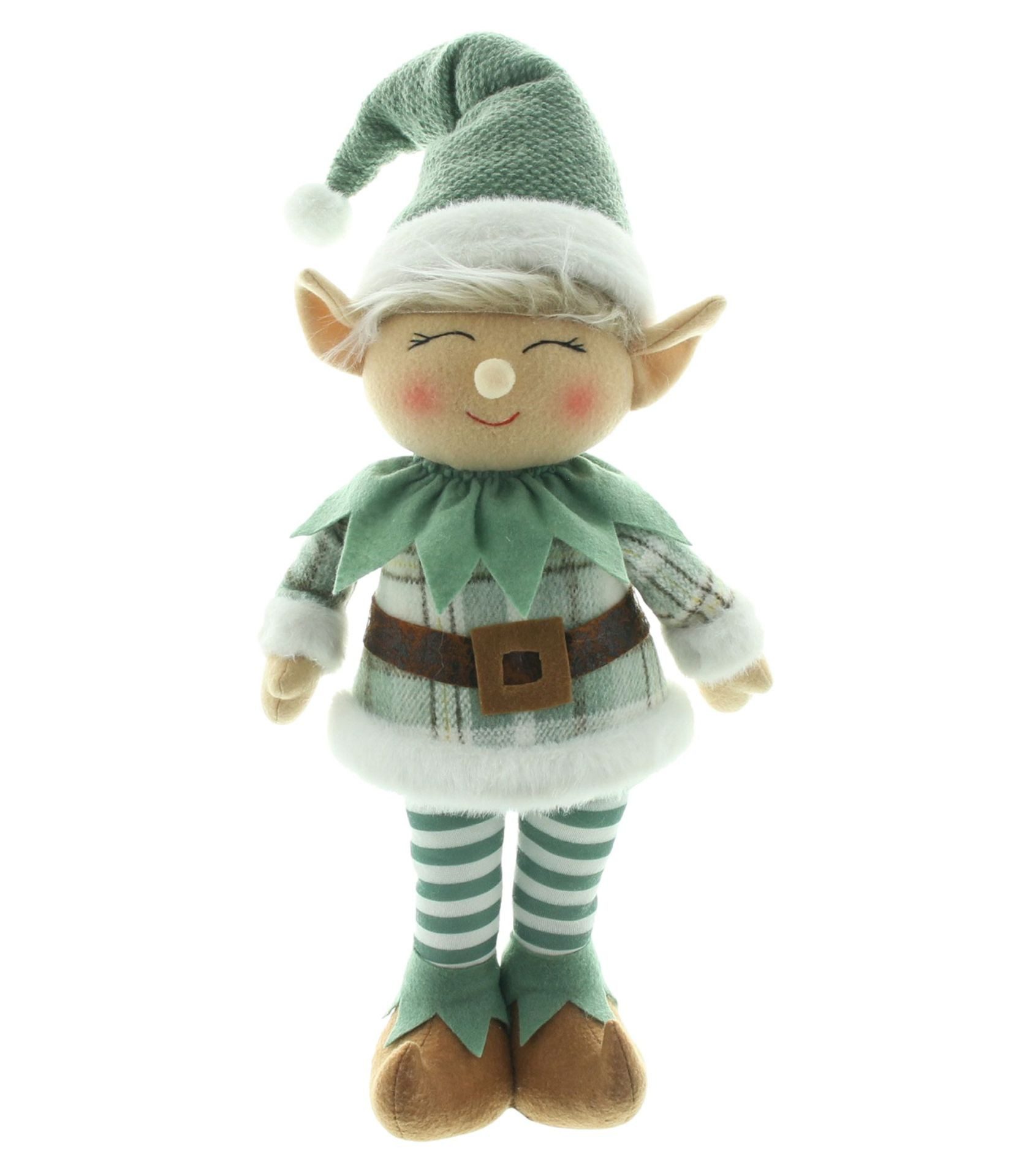 Dekoleidenschaft Dekofigur Weihnachtsfigur "Elfe" Figur aus Textil, 65 cm groß, Weihnachtsdeko, Deko Fee Weihnachten