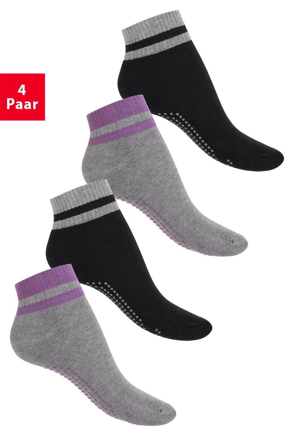 celodoro ABS-Socken Damen & Herren Yoga & Wellness Socken ABS Frotteesohle (4 Paar)
