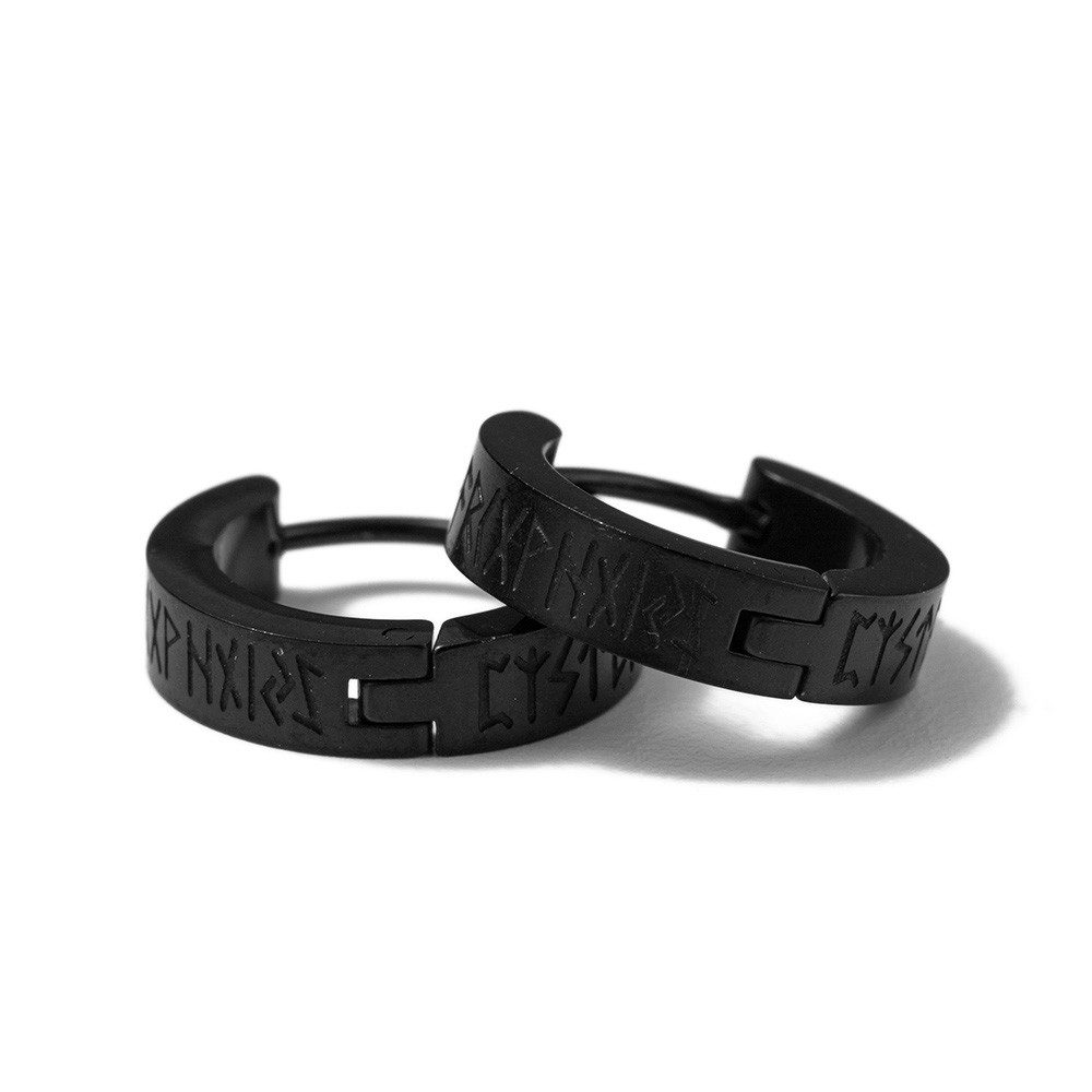 Firetti Paar Creolen Schmuck Geschenk Edelstahl Ohrringe "Futhark" Runenreihe der Wikinger, Made in Germany