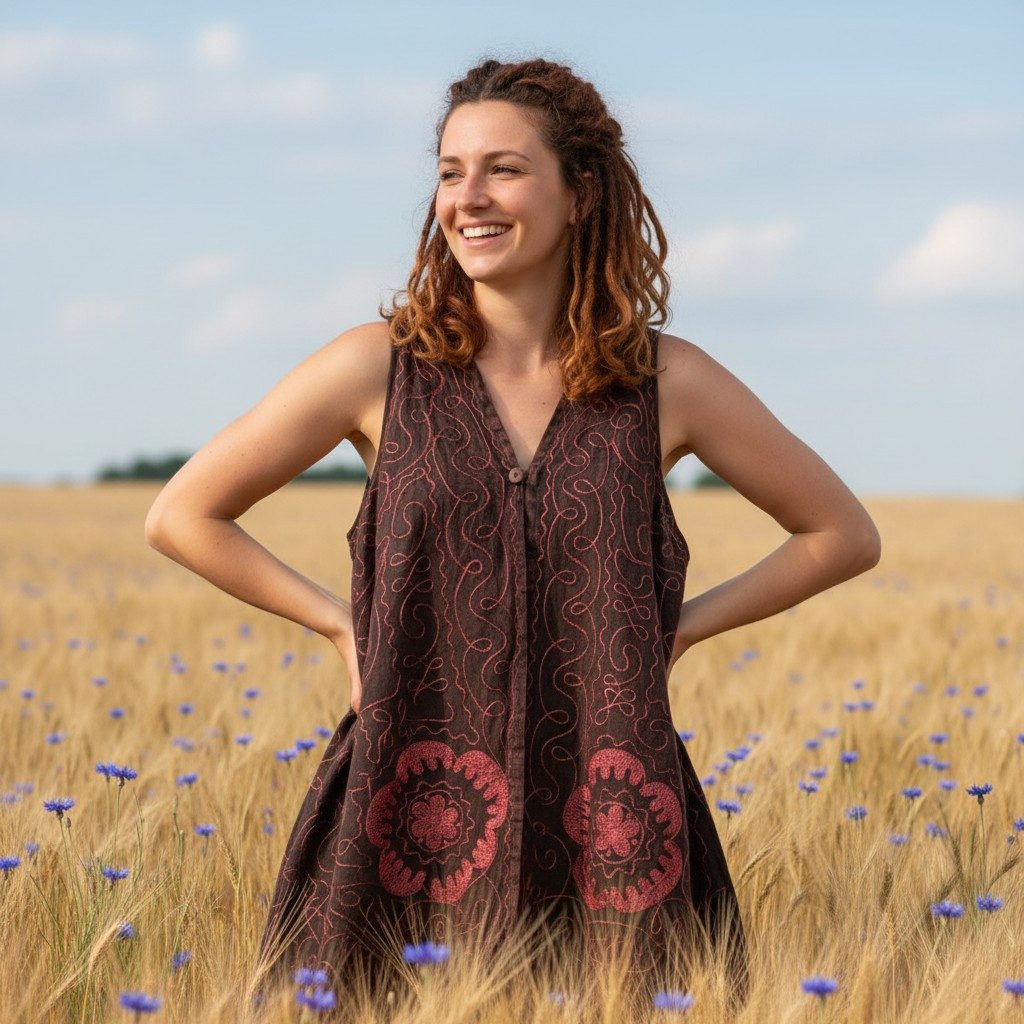 Guru-Shop Longbluse Boho Kaftan Mantel, langer offener Poncho,.. günstig online kaufen