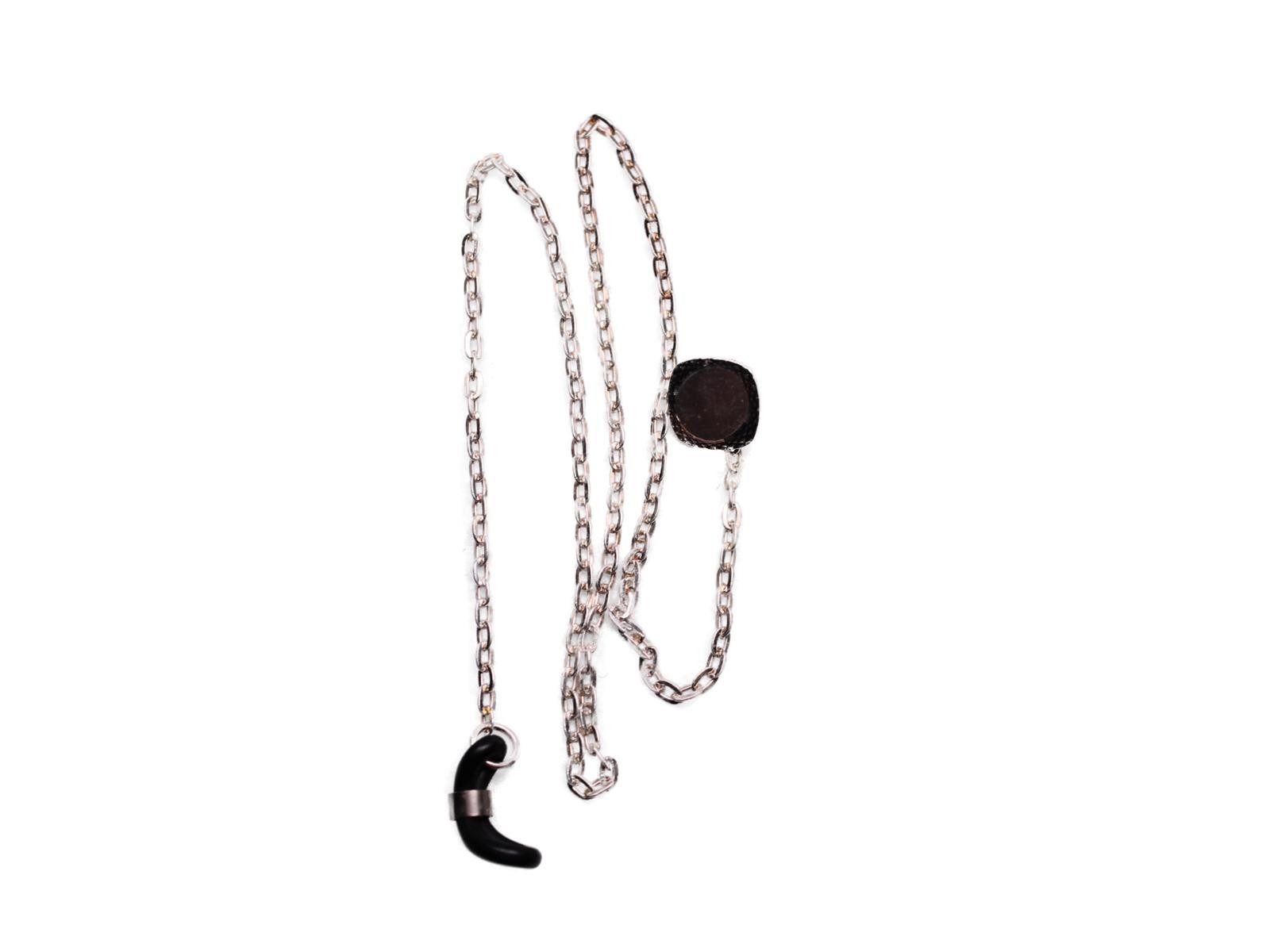 optiker-dietrich.de Brillenkette Knopf- Brillenband aus Metall in Silber Nr. 37