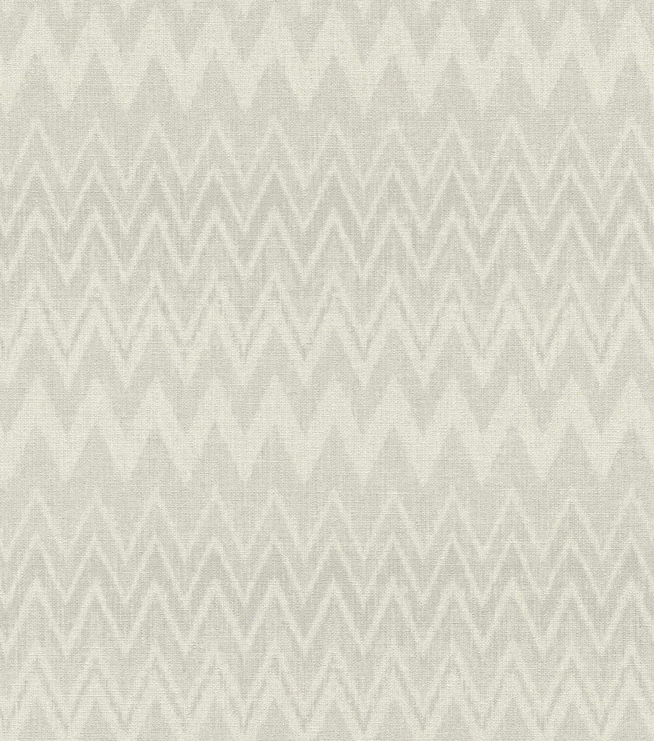 Rasch Vliestapete Fischgrät-Muster - Vinyltapete Weiß Rosé Grau, grafisch, (1 Rolle, 1 St., Kollektion Atelier Tissé - 10,05 m x 0,53 m), gute Lichtbeständigkeit, feucht abwischbar, restlos abziehbar