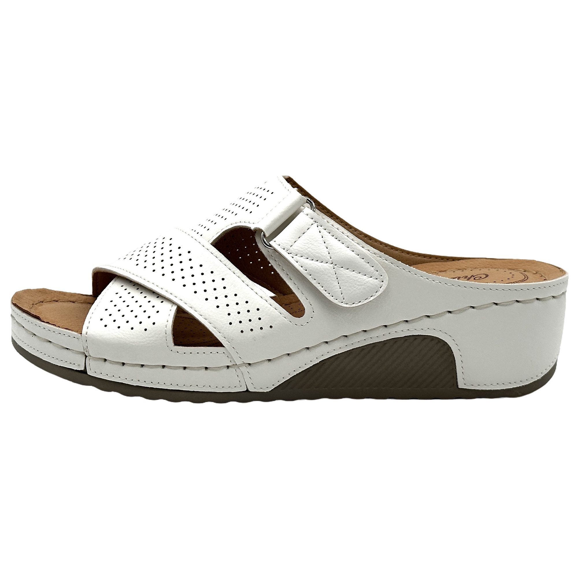 Nowaland Bequeme Damen-Pantoletten mit verstellbarem Riemen und Keilabsatz günstig online kaufen