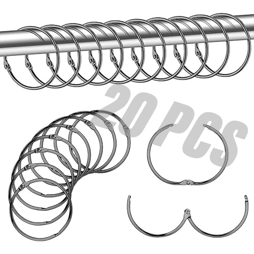 Gardinenstangenhalter Gardinenring 20 Stück Metall Vorhangringe Duschvorhang Ringe, Cbei, (Innendurchmesser 50*3 mm), für Fenster Tür Duschvorhänge