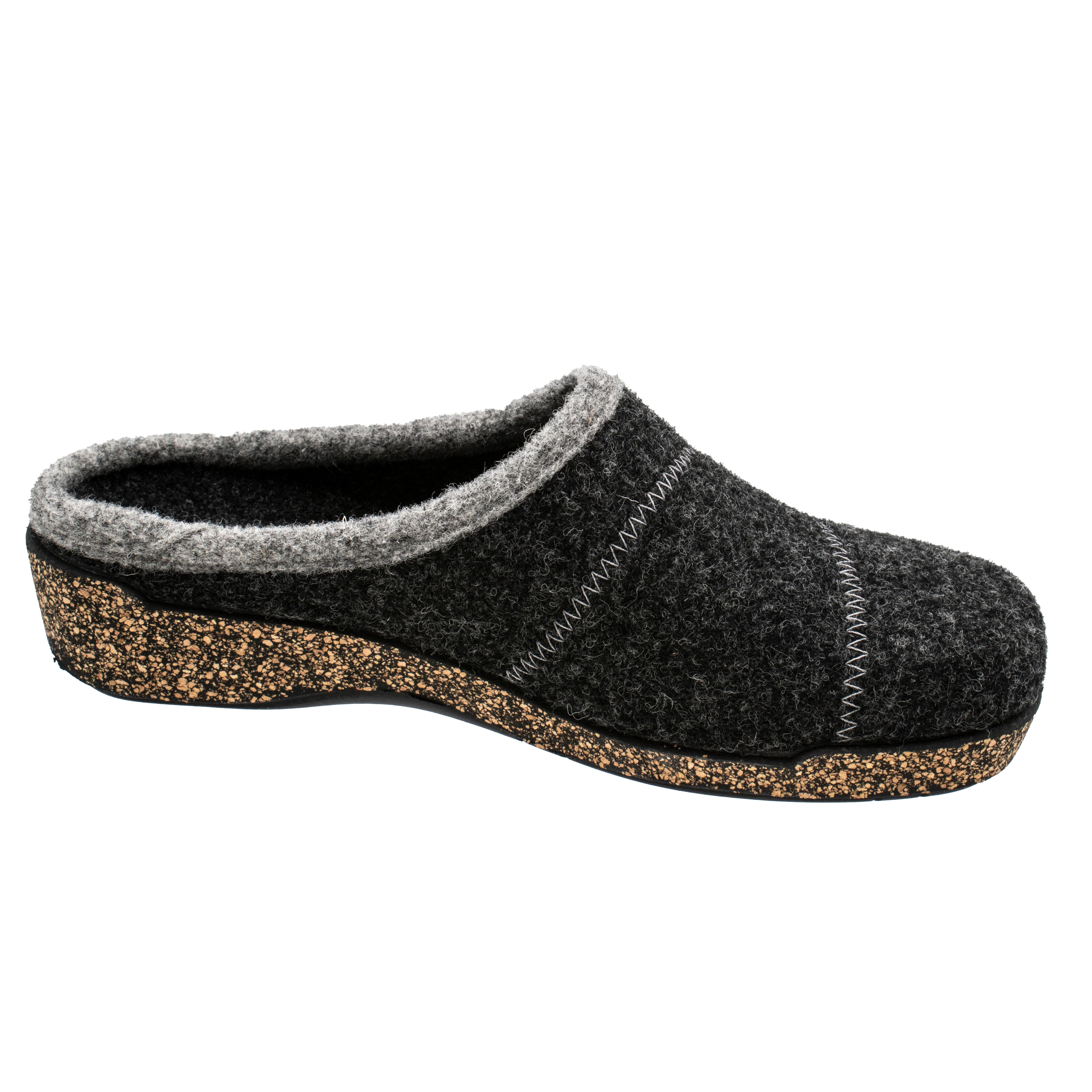 Fischer-Markenschuh Conny Pantoffel aus Wollfilz, rutschhemmende Gummi-Laufsohle, Einlegesohle herausnehmbar