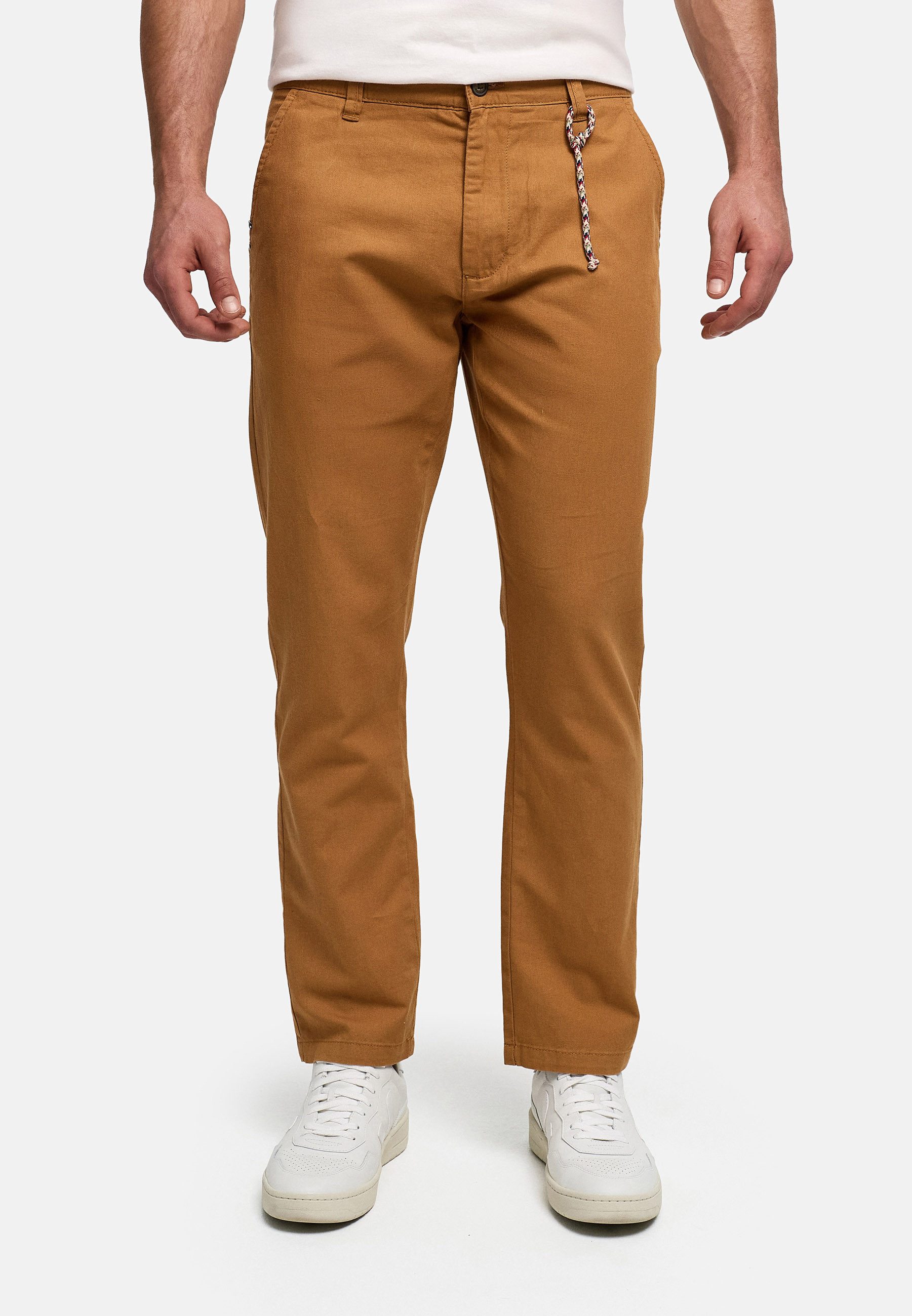 Indicode Chinohose Herren INMelio Herrenhose Dekoratives Rope-Band als stilvoller Hingucker