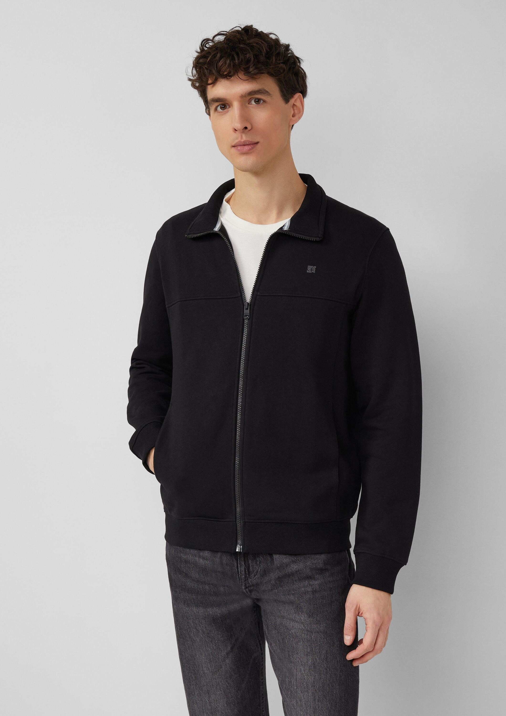 s.Oliver Sweatjacke Sweatshirt Jacke Sweatshirt-Jacke mit Stehkragen und Ei günstig online kaufen