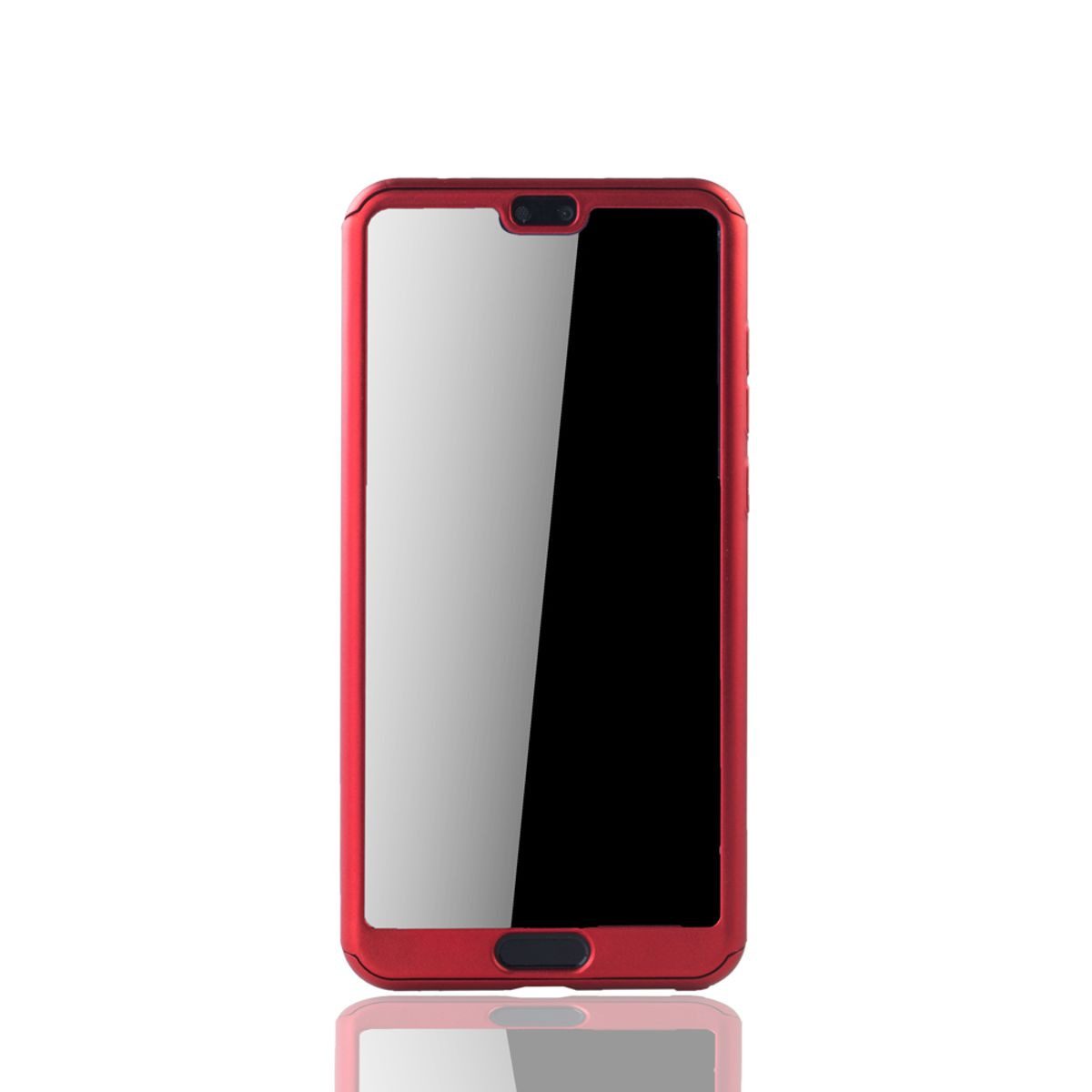 König Design Handyhülle Huawei P20, Huawei P20 Handyhülle 360 Grad Schutz Full Cover Rot