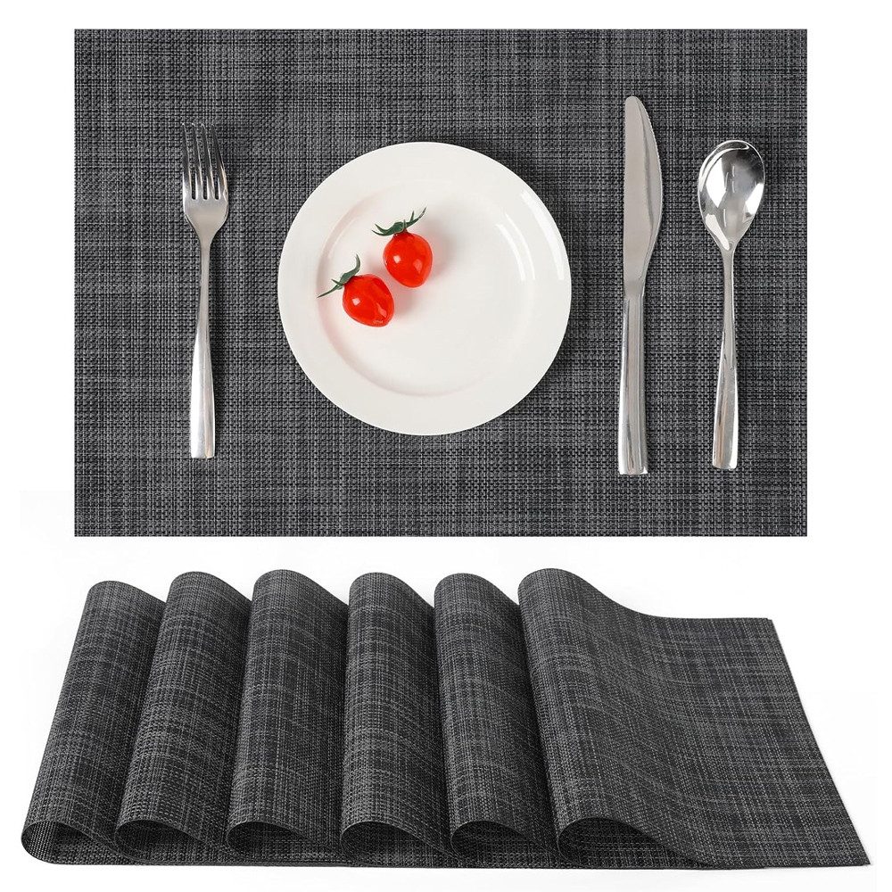 TUWENA Platzset 6er Set Platzsets rutschfest PVC, Platzdeckchen für Zuhause Restaurant