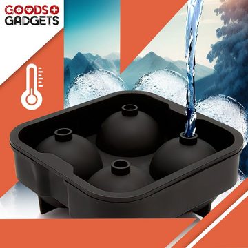 Goods+Gadgets Eiswürfelform Silikon Eiswürfelschale, (XXL Eiskugeln), Eis-Würfel-Maker