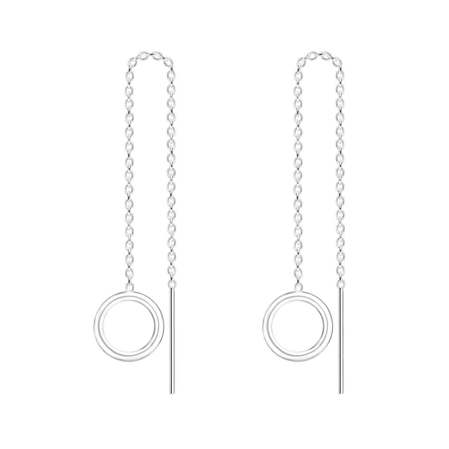 LÖB Paar Ohrhänger 925 Silber Ohrringe Hängend Durchzieher Kreis Ring Offen günstig online kaufen