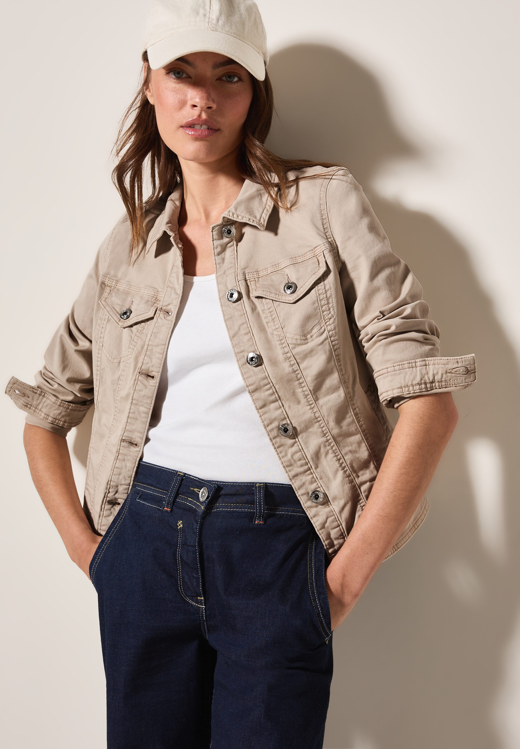 CECIL Jeansjacke mit Brusttaschen und seitliche günstig online kaufen
