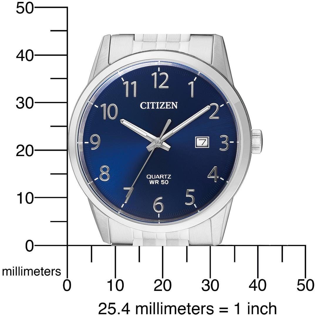 Citizen Quarzuhr BI5000-52L, Armbanduhr, Herrenuhr, Damenuhr, Edelstahlarmband, Datum