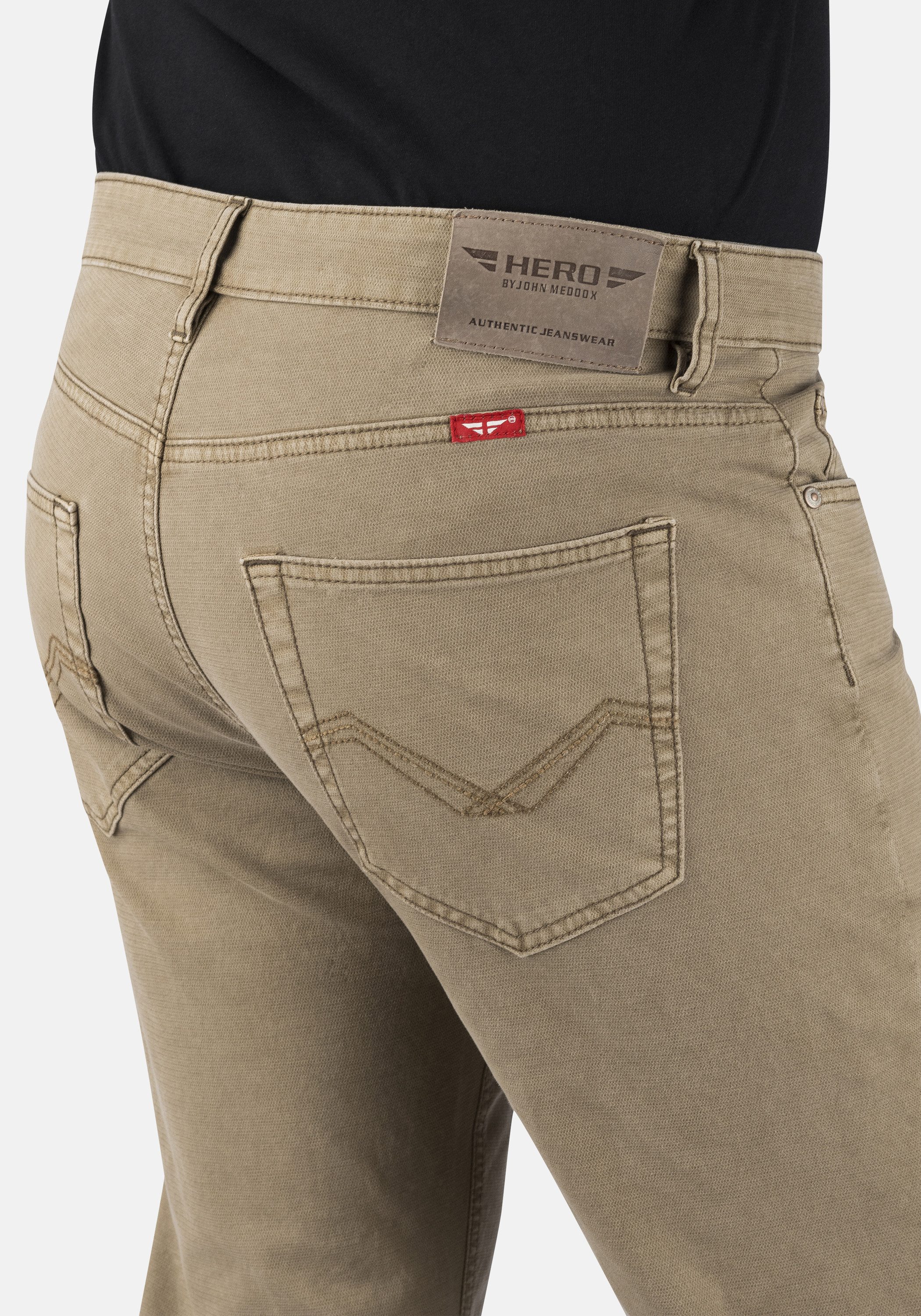 HERO by John Medoox 5-Pocket-Jeans Denver Colour Regular Straight Stretch Jeans Straight Fit Casual Clean Wash Denim Jeans für Herren