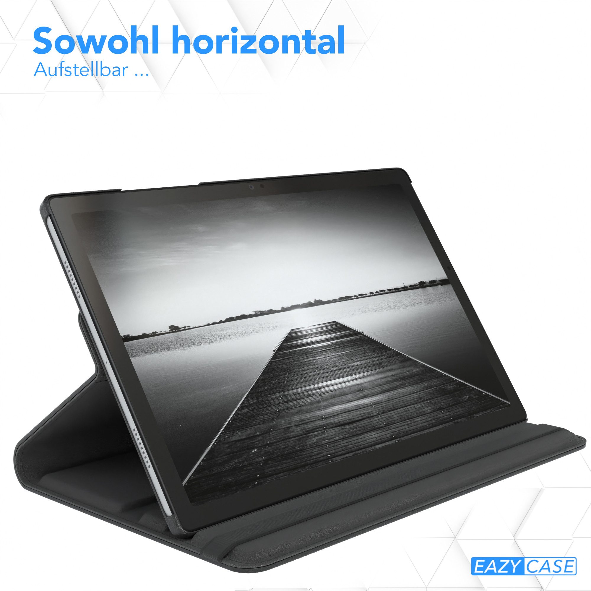 EAZY CASE Tablet-Hülle Rotation Case für Samsung Galaxy Tab A8 10.5 LTE 10,5 Zoll, Hülle 360° drehbar mit Standfunktion Etui Anti-Kratz Tasche Schwarz – Bild 4 von 5