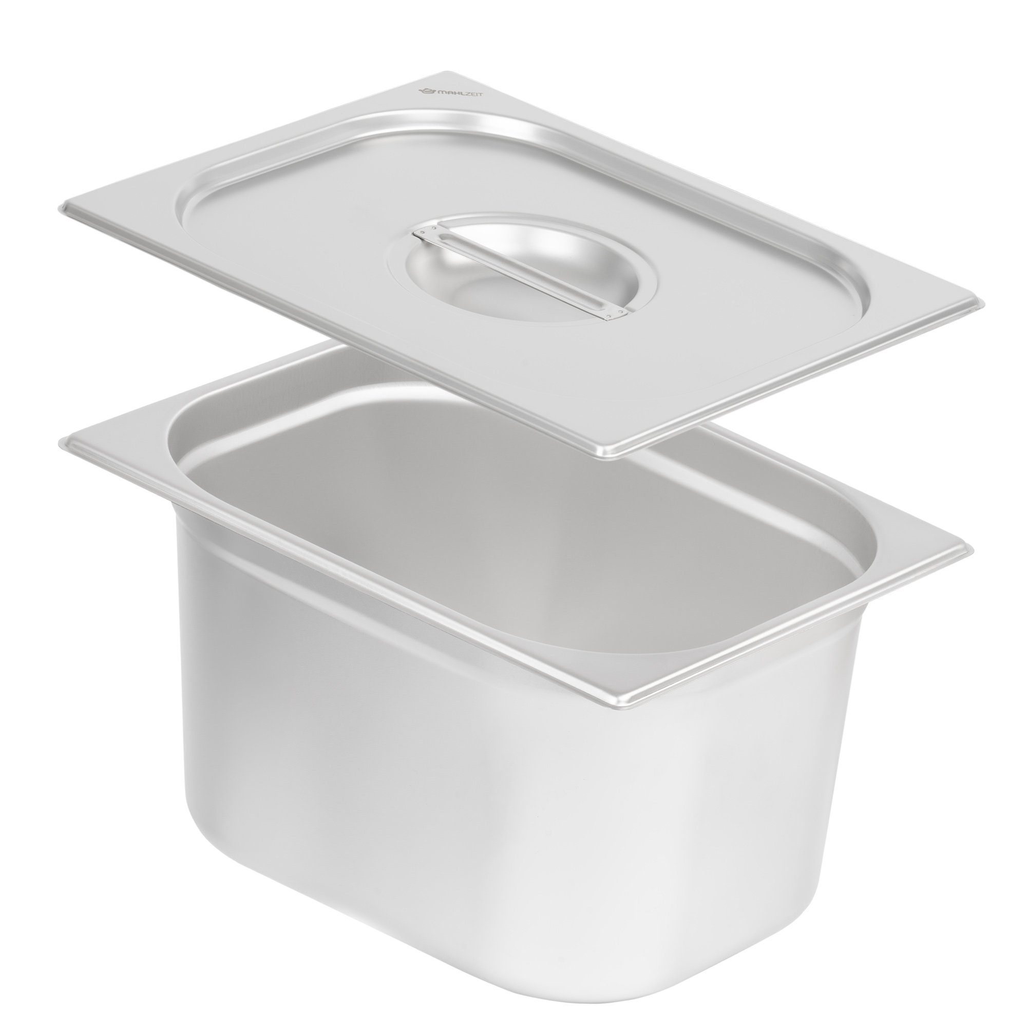 Mahlzeit Thermobehälter GN Behälter 1/2 mit Deckel, Höhe 200 mm, Edelstahl Wärmebehälter, Edelstahl, (Set, 2-tlg., 1x 1/2 GN Behälter mit Deckel(200 mm), für Chafing Dish