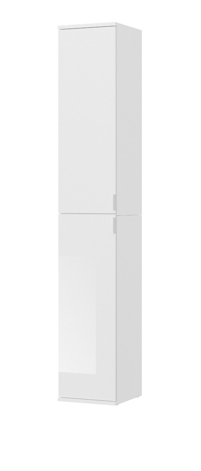 Inn.Furn Stauraumschrank SystemX (Mehrzweckschrank in weiß Hochglanz, 30 x 193 cm) mit variabler Inneneinteilung