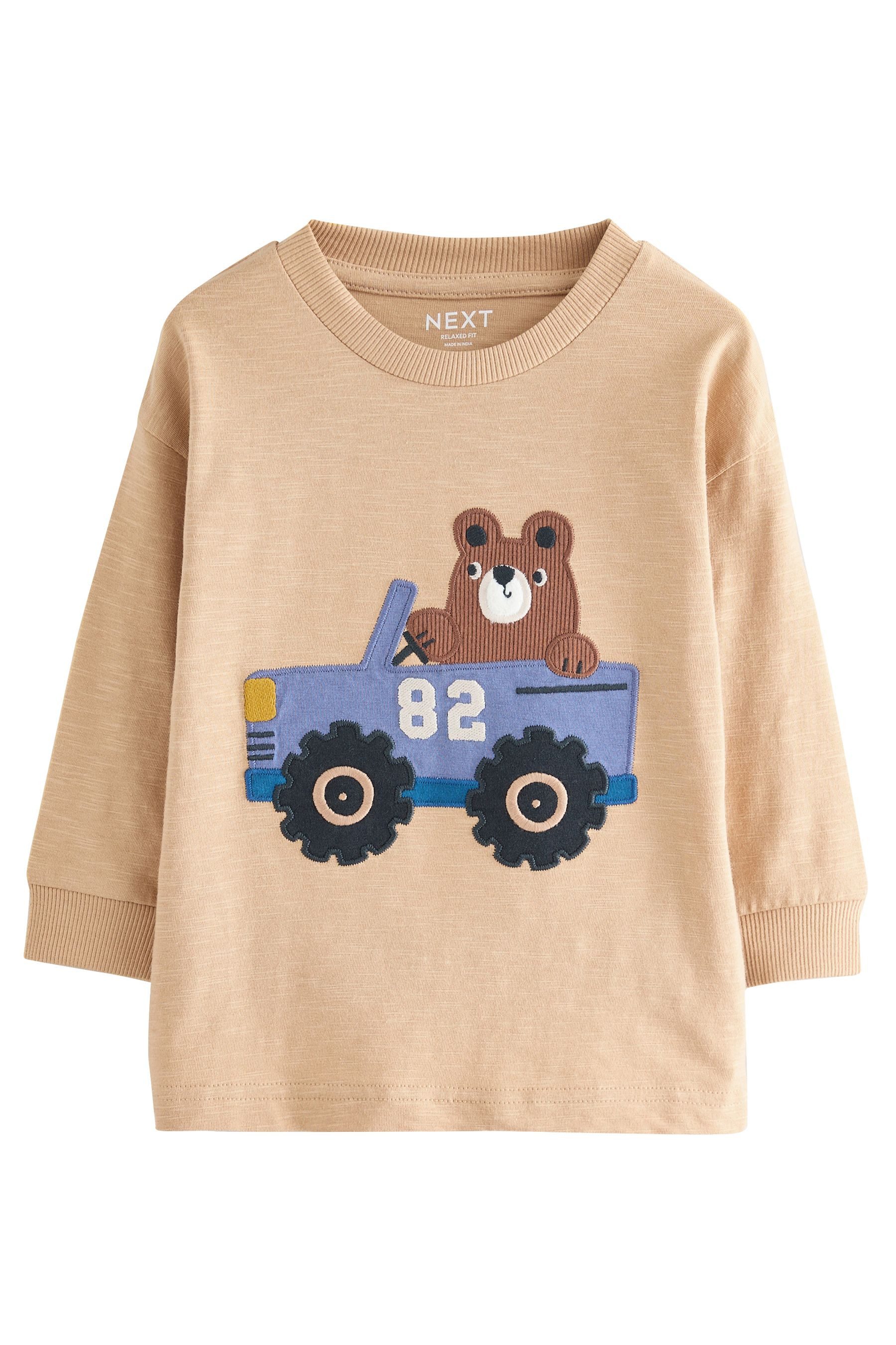 Next Langarmshirt 3er-Pack Langarmshirts, Tiermotive (3-tlg)