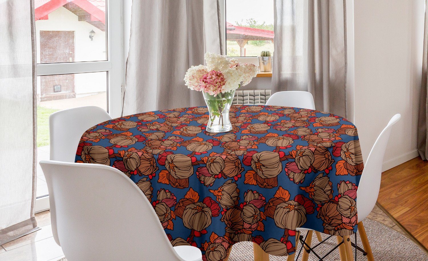 Abakuhaus Tischdecke Kreis Tischdecke Abdeckung für Esszimmer Küche Dekoration, Blumen Funk-Kunst-Blumen-Muster | Tischdecken