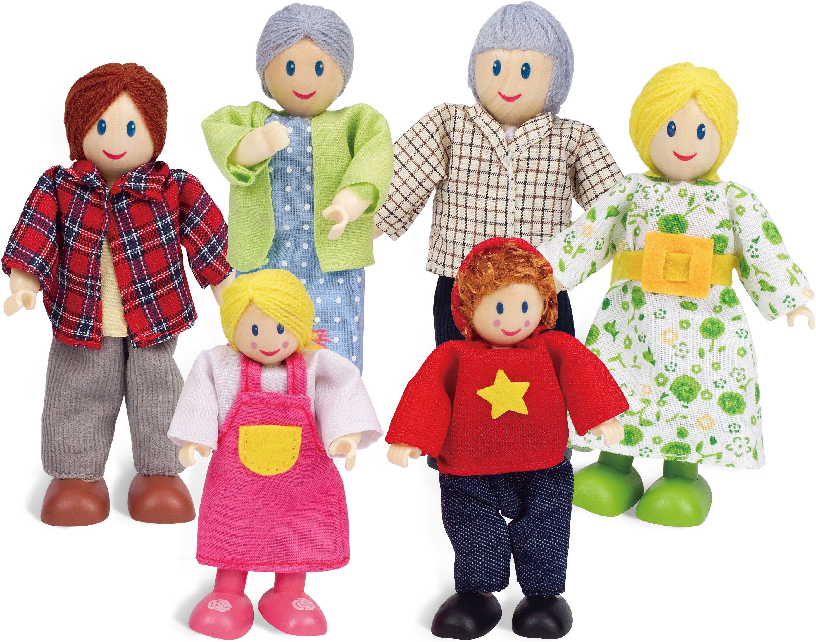 Hape Stoffpuppe Puppenfamilie (Set, 6-tlg) günstig online kaufen
