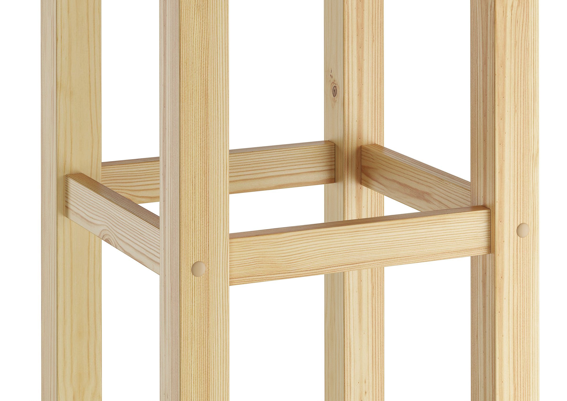 ERST-HOLZ Arbeitshocker Barhocker Kiefer Massivholz Tresenhocker Wählbar in 60 oder 80 – Bild 4 von 5