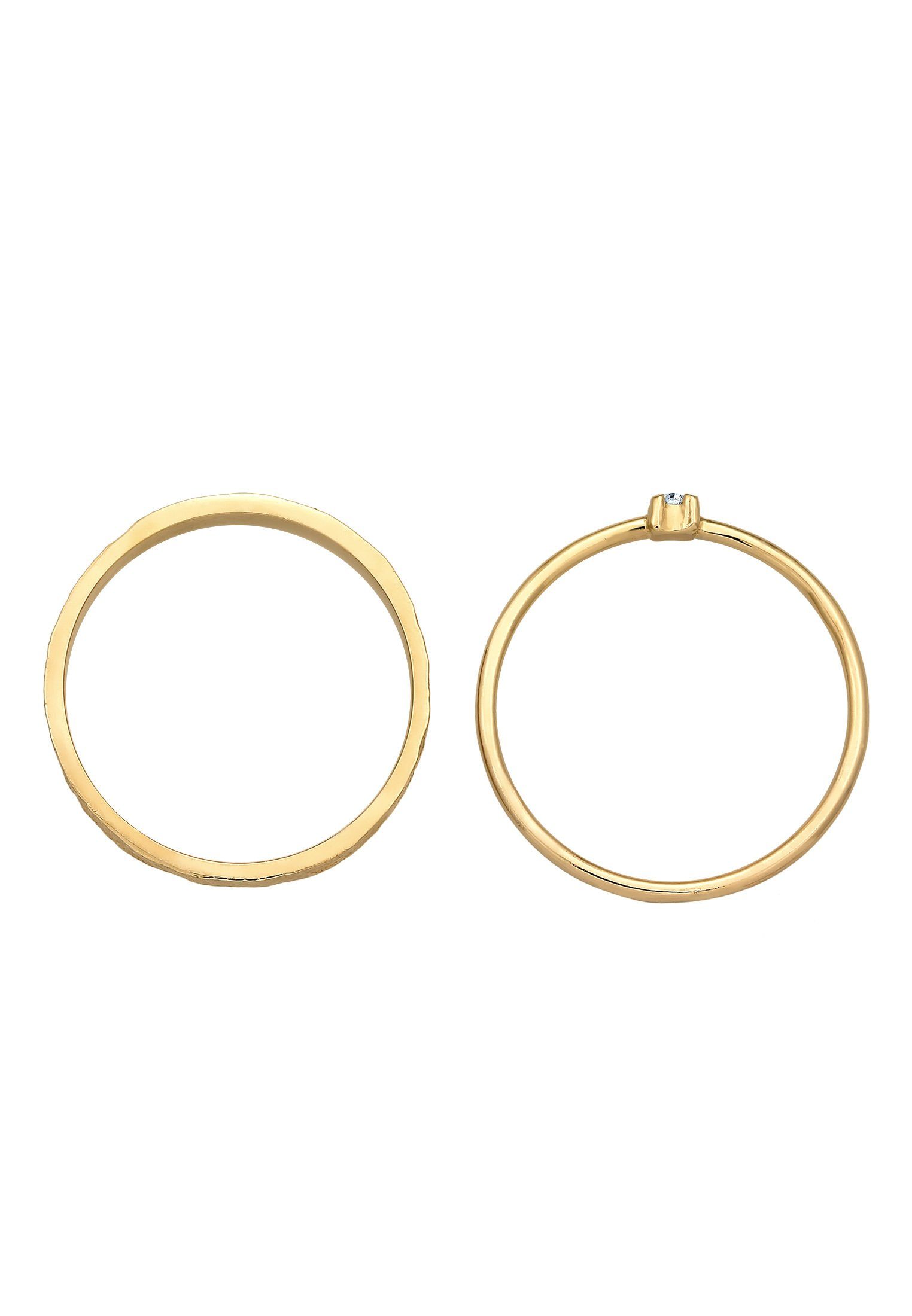 Elli Solitärring Set Solitär mit Kristallen von Swarovski® 925 Silber