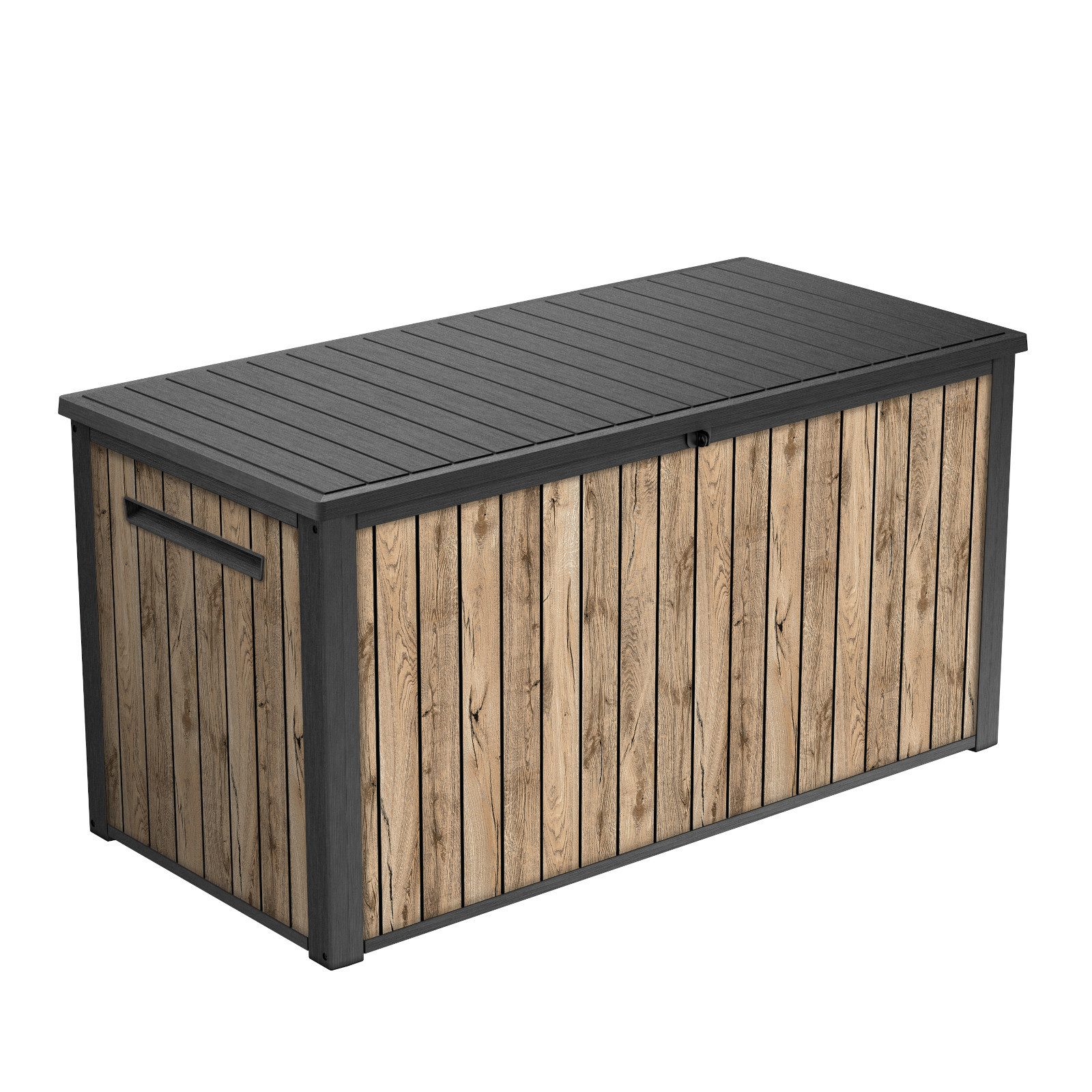 Keter Gartenbox "Sierra" 643L 144x70x73 cm Holzoptik Pinie Deckel bis 272 k günstig online kaufen