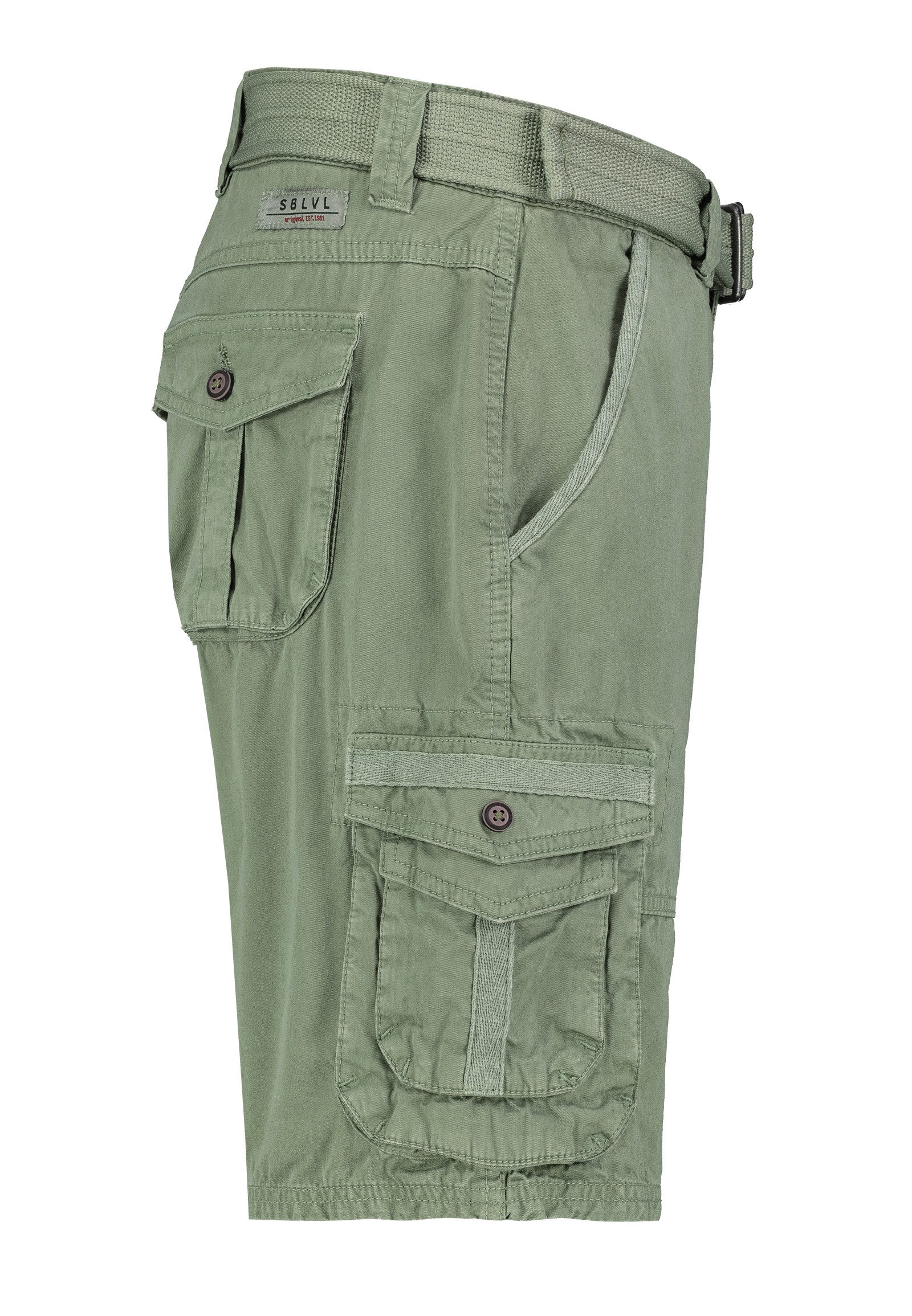SUBLEVEL Cargoshorts Herren Cargo Shorts kurze Hose Bermuda Knielang Short Sommer + Gürtel – Bild 3 von 5