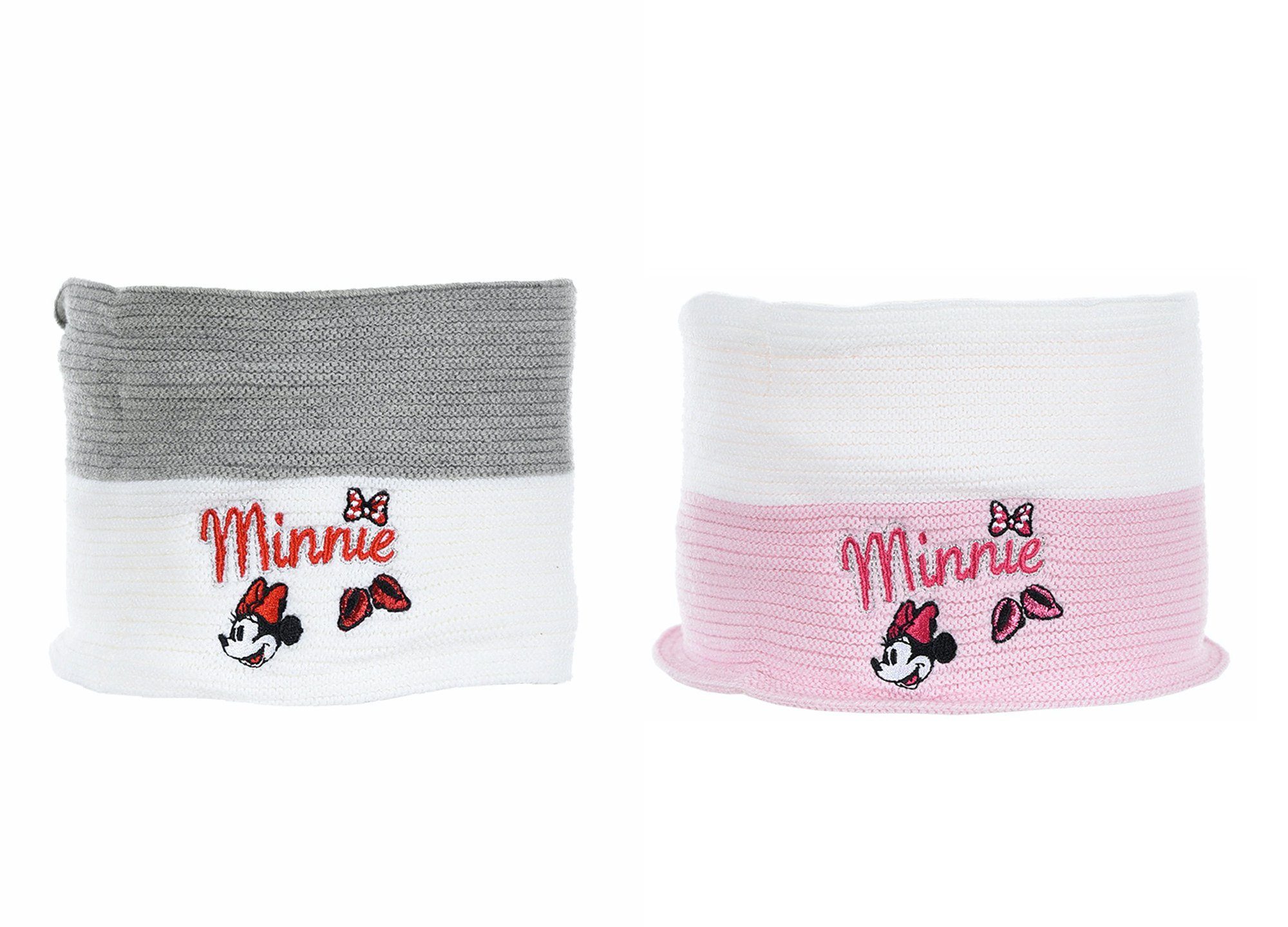 Disney Minnie Mouse Loop Strick-Schlauch-Schal Grau Mini Maus Mädchen Winter-Schal Kinder