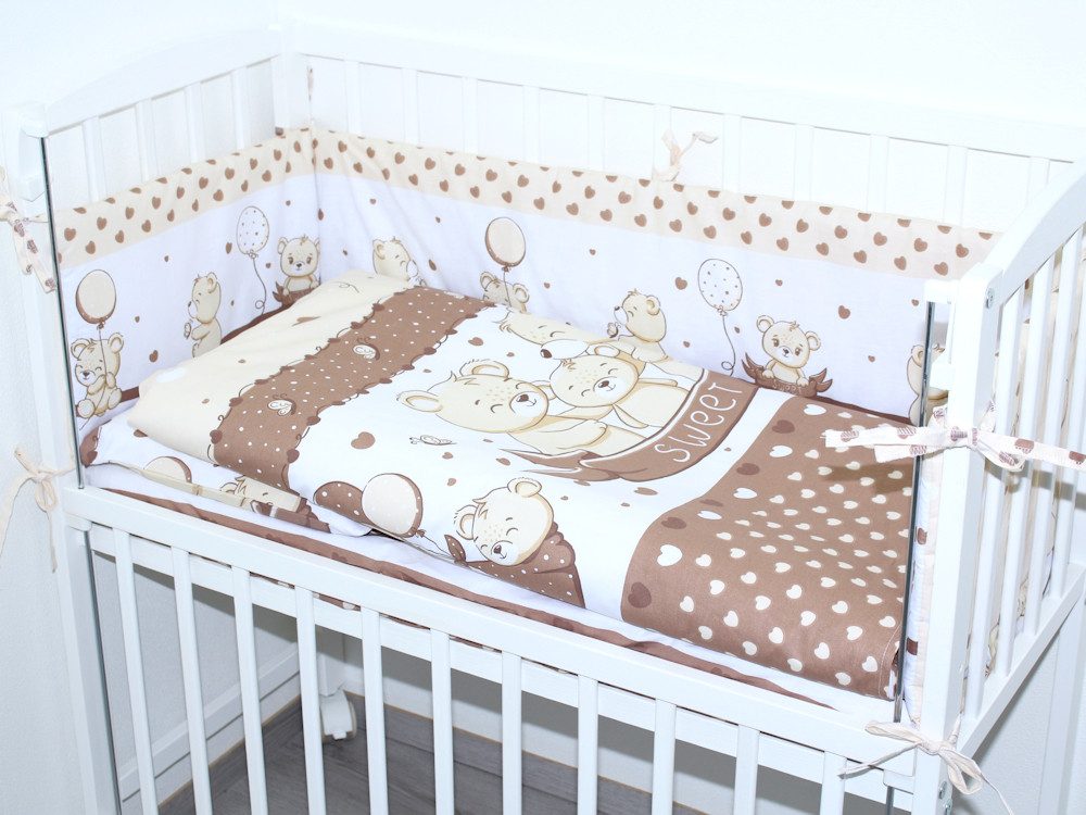 Beistellbett Baby Bettwäsche für Beistellbett mit Nestchen Spannbettlaken 6 teilig
