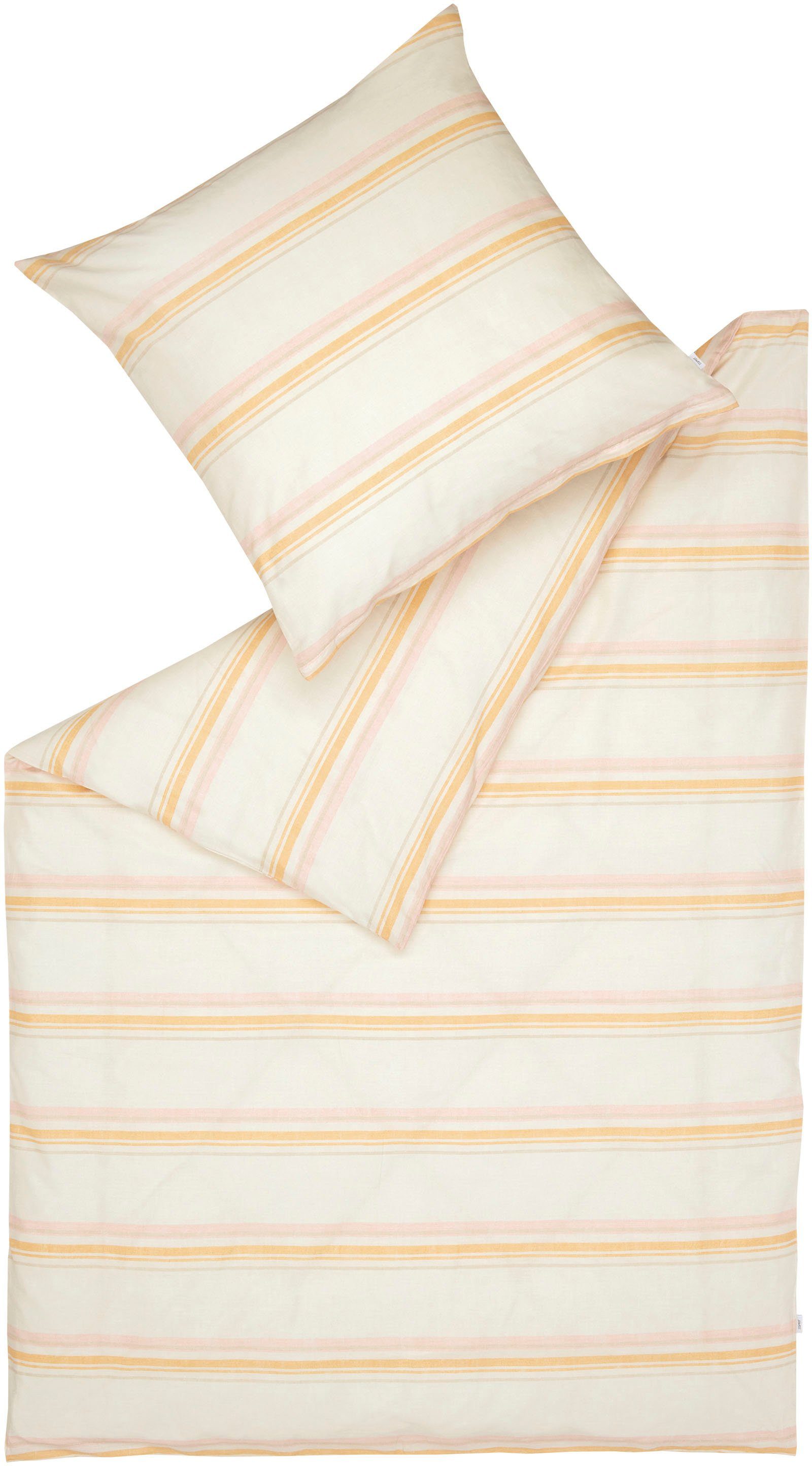Esprit Bettwäsche Adrien, Chambray, 2 teilig, mehrfarbige Querstreifen