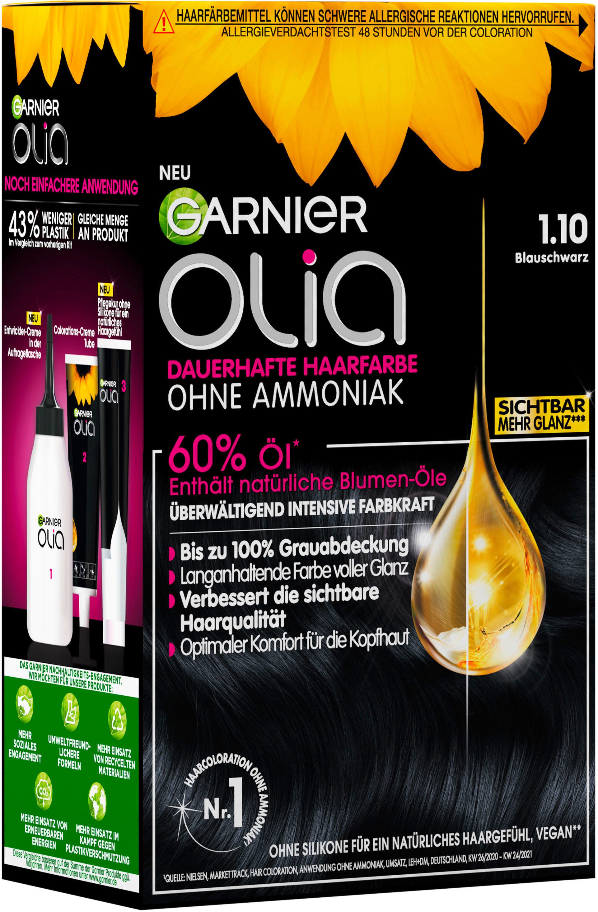 GARNIER Coloration Garnier Olia dauerhafte Haarfarbe, Packung, 3-tlg., mit pflegender Formel