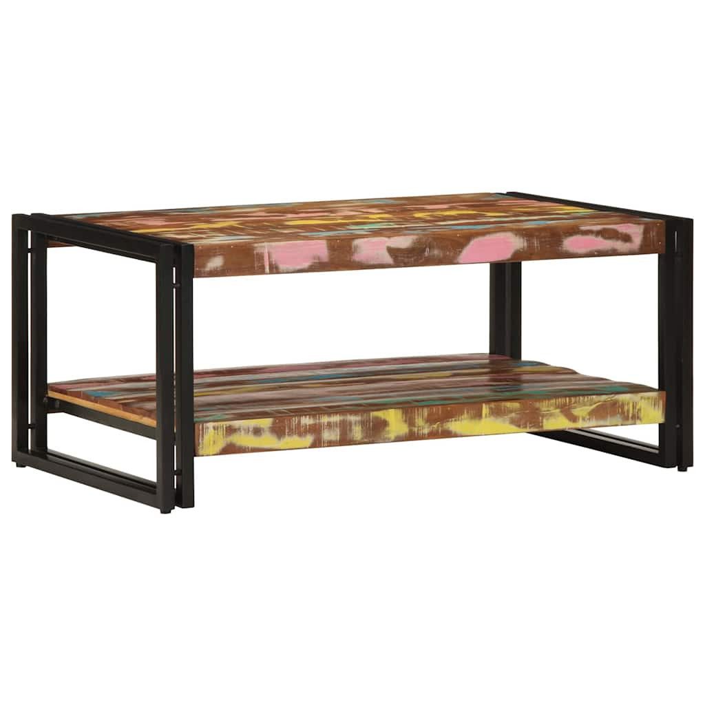 vidaXL Couchtisch Couchtisch Mehrfarbig 90x50x38 cm Altholz Massiv (1-St)