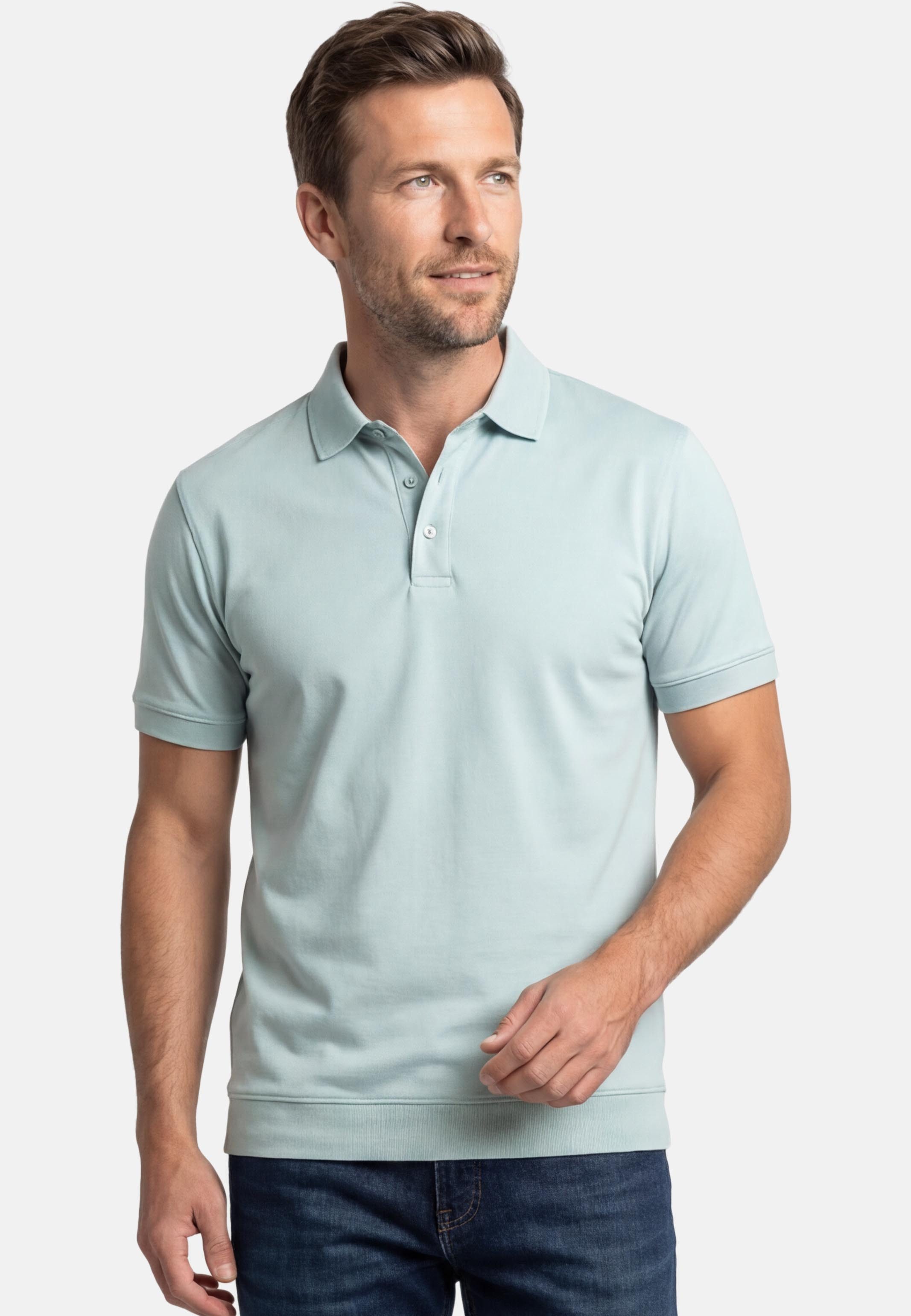 RAGMAN Poloshirt Basic (1-tlg) Poloshirt - Baumwolle - Atmungsaktiv
