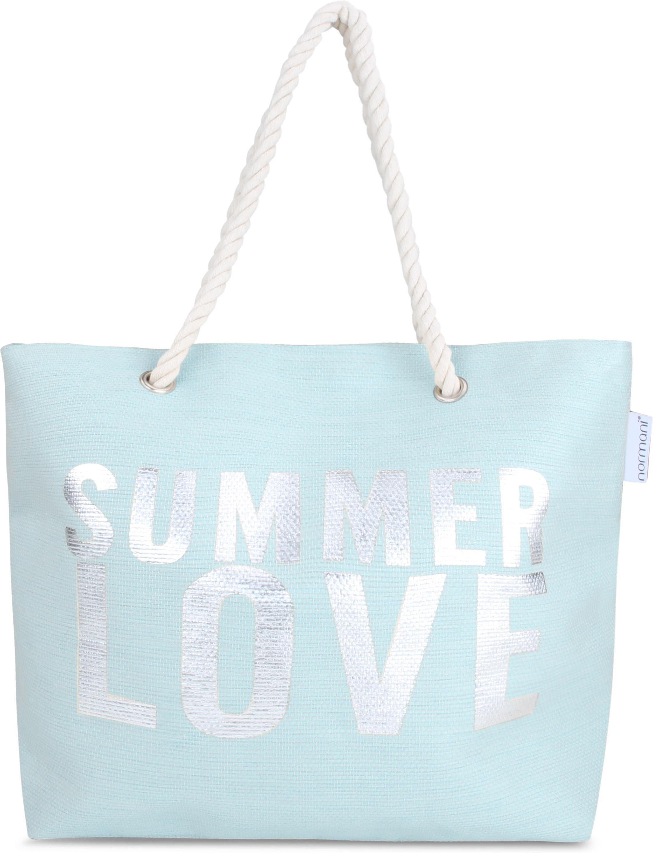 normani Strandtasche Bequeme Sommer-Umhängetasche, Strandtasche, Schultertasche als Henkeltasche tragbar Summer Love Blue
