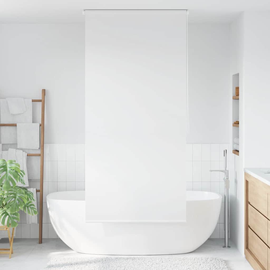 vidaXL Duschvorhang Duschrollo 100x240 cm Weiß Breite 100 cm