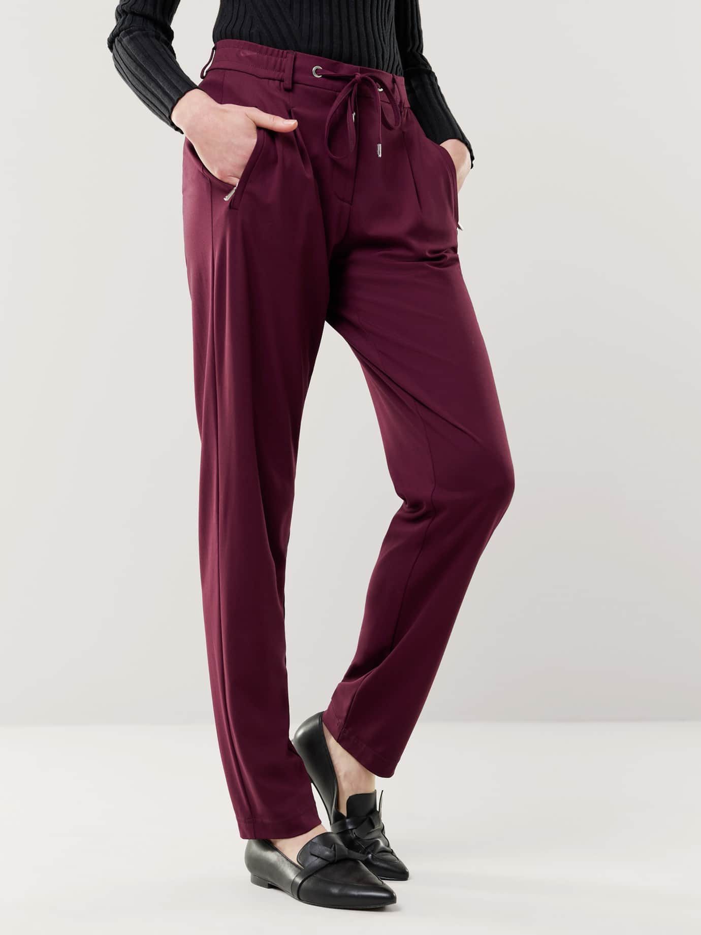 Walbusch Jerseyhose Damen Jerseyhose Stretch Relaxbund Tunnelzug Regular Fit, pflegeleicht, Kurzgröße