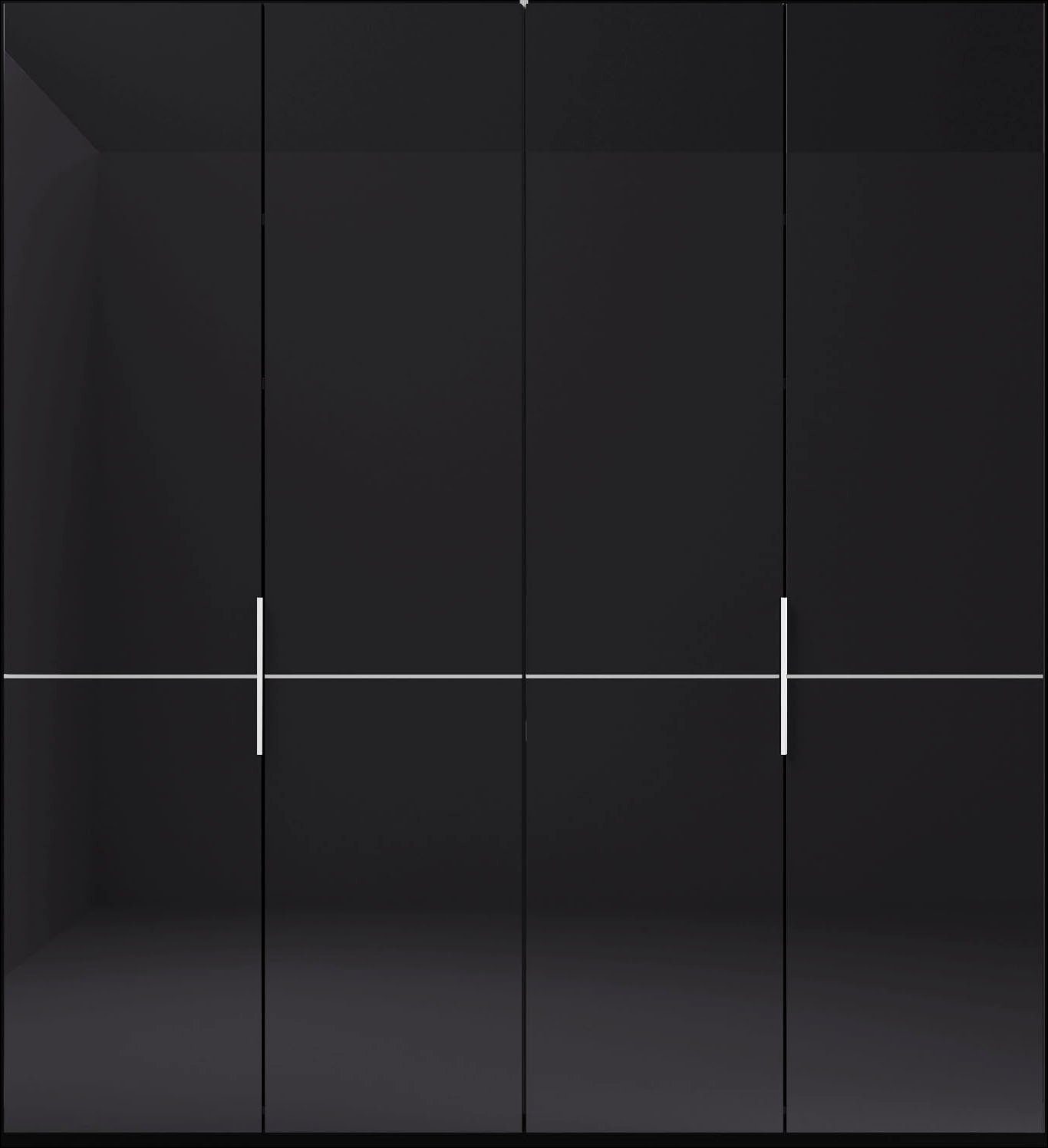 Musterring Kleiderschrank Imola W Einlegeböden und Kleiderstangen,mit Glastüren und Aufleistung in Chrom