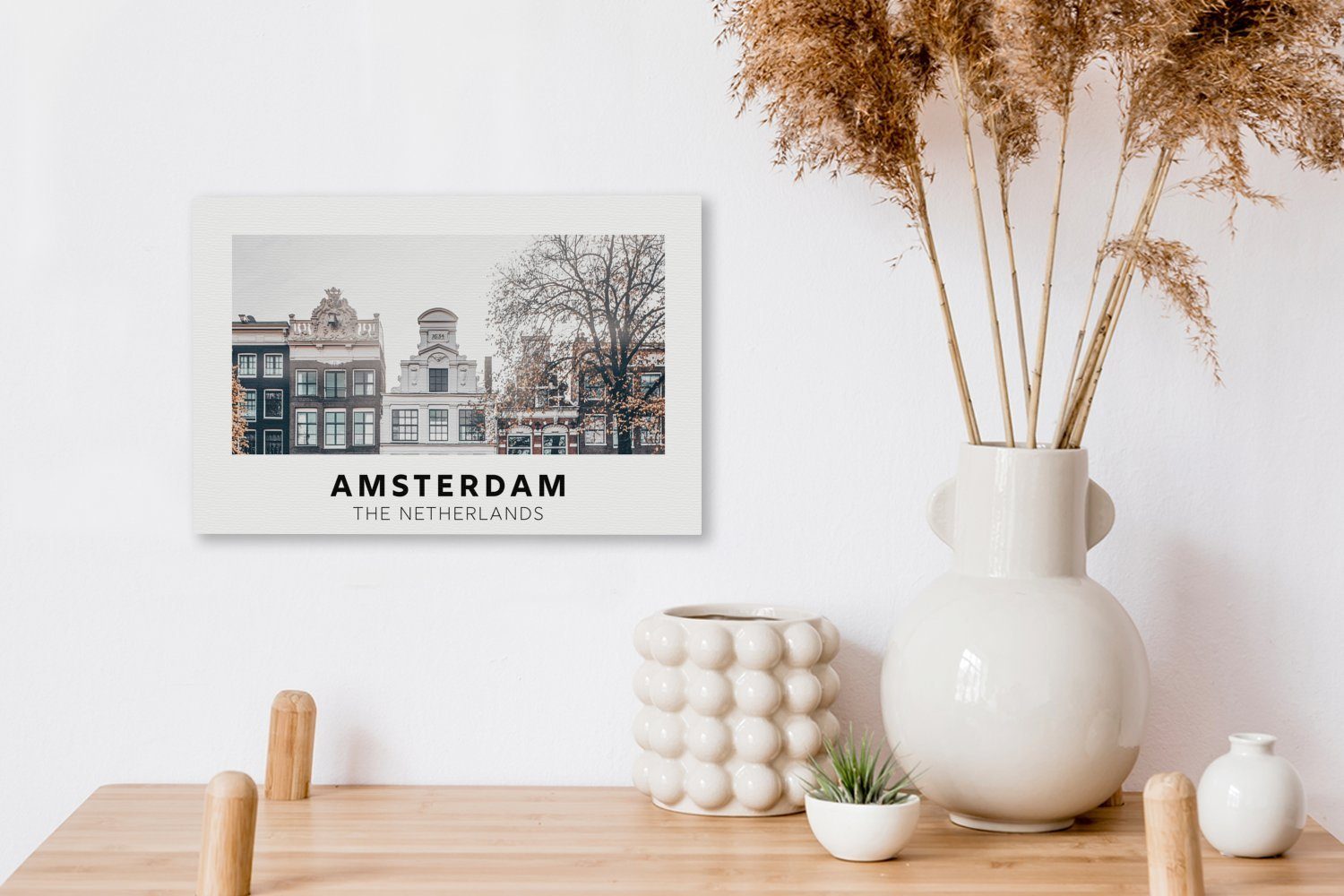 Aufhängefertig, OneMillionCanvasses® Niederlande - Leinwandbilder, Leinwandbild Wanddeko, - (1 Wandbild Startseite, 30x20 Amsterdam St), cm